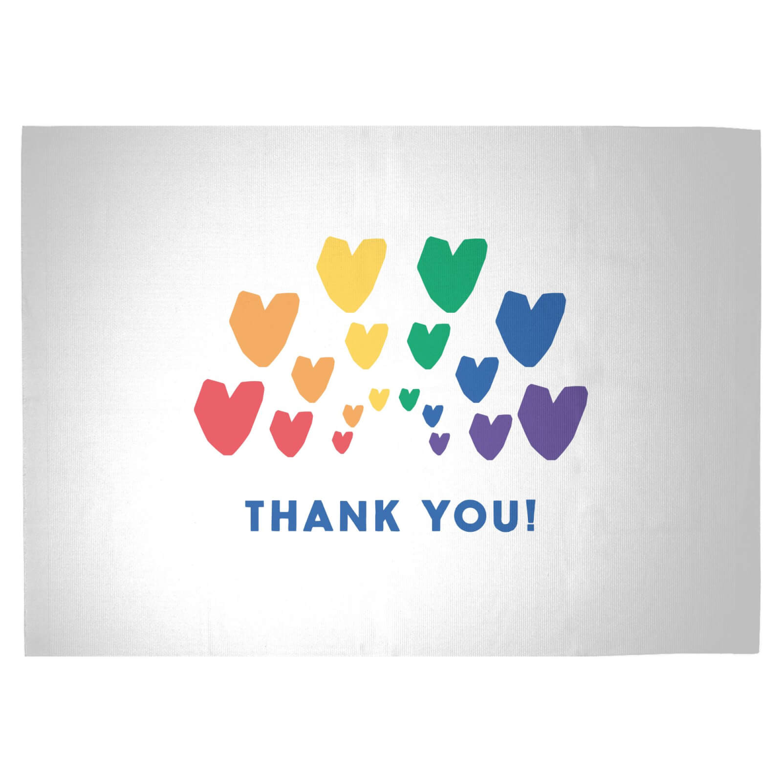Thank You Rainbow Hearts Woven Rug - Large