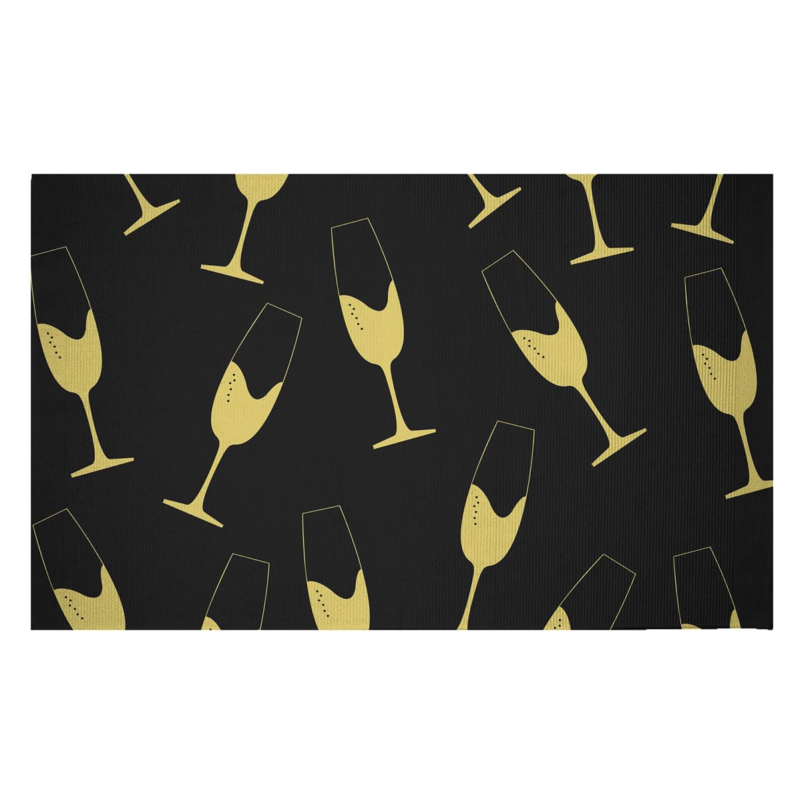 Champagne Glasses Woven Rug - Small