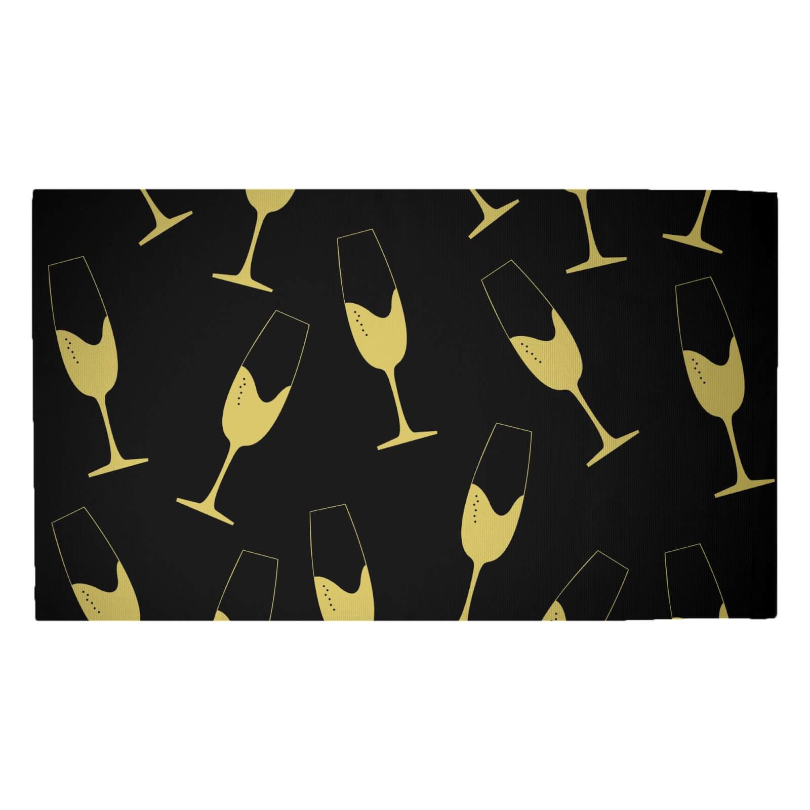 Champagne Glasses Woven Rug - Medium