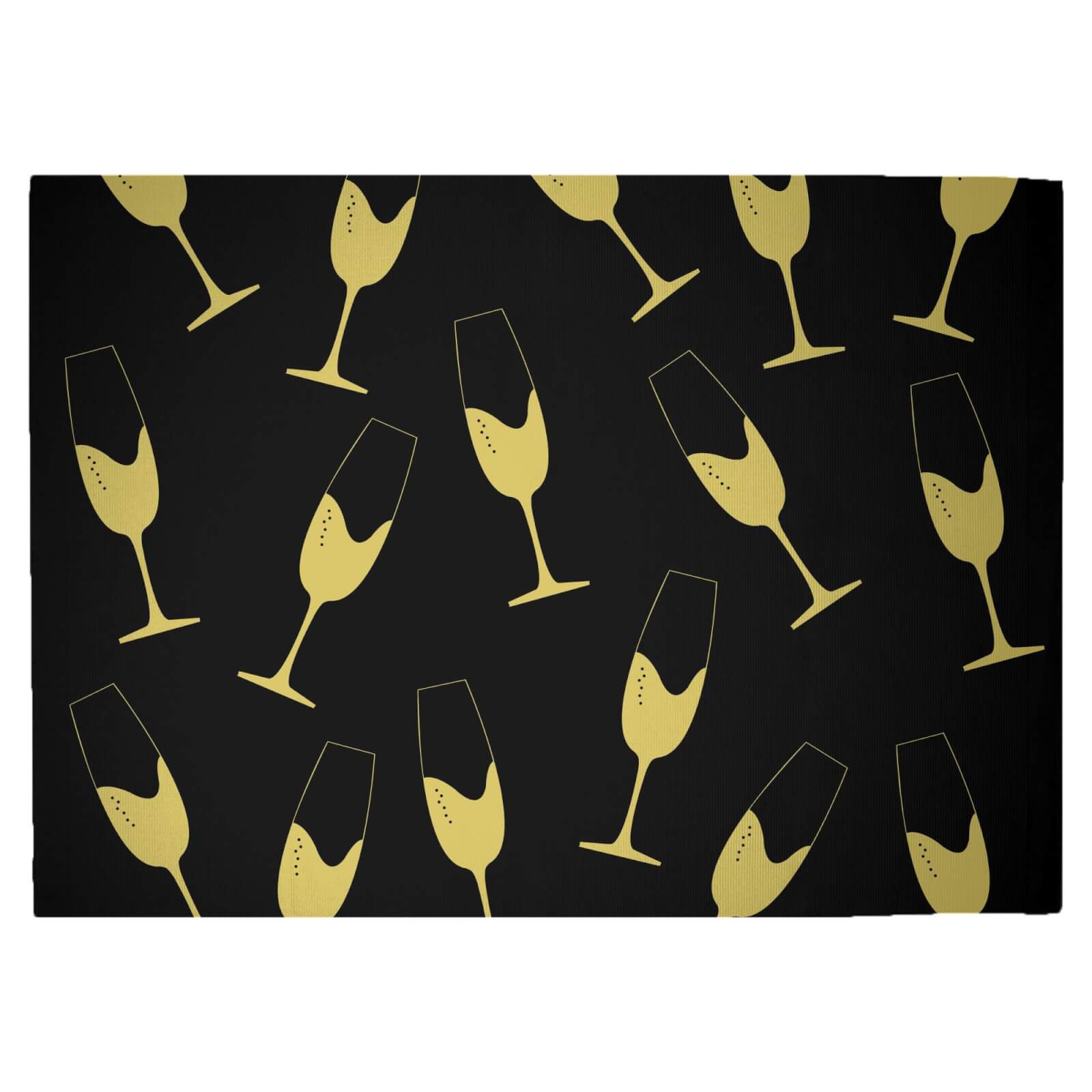Champagne Glasses Woven Rug - Large