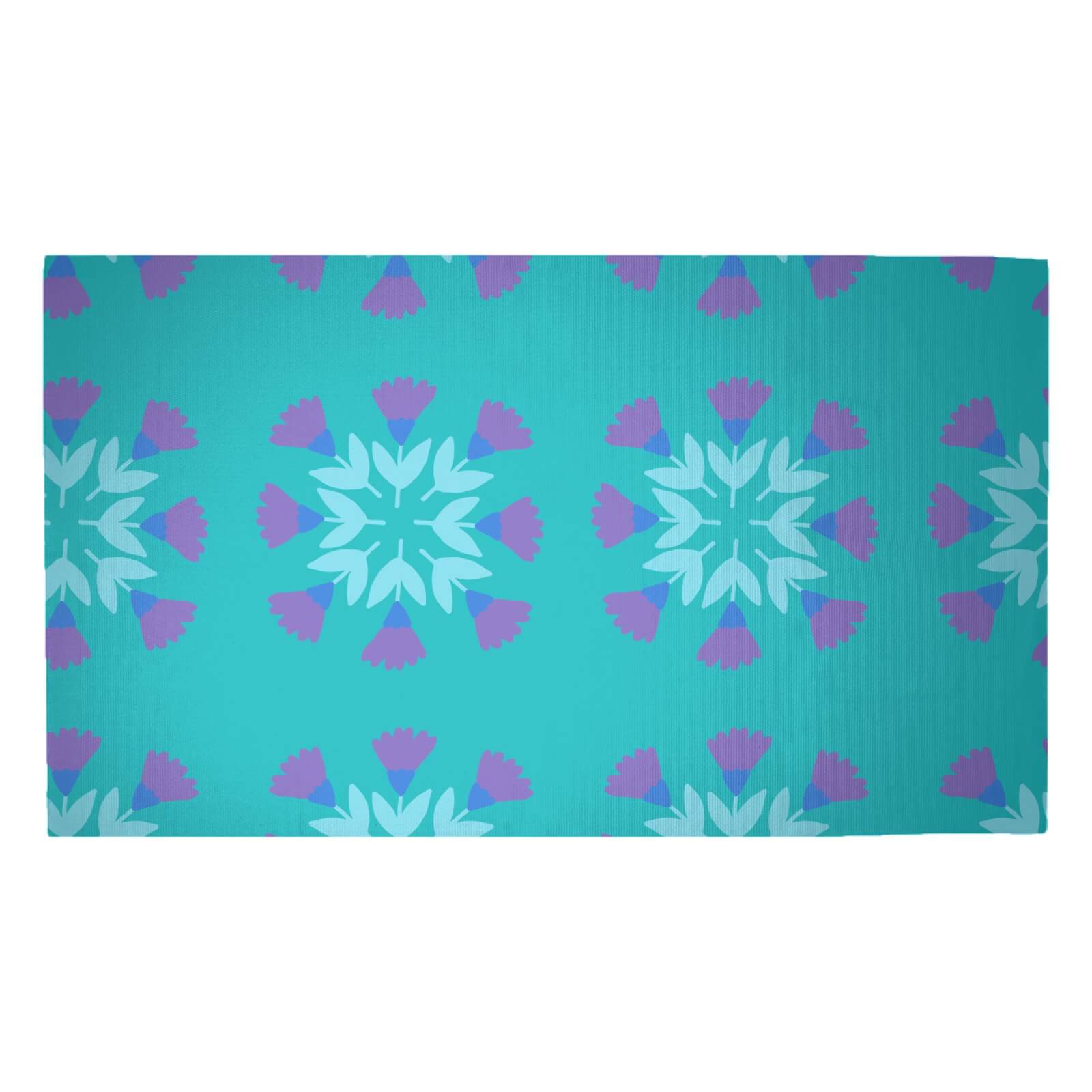 Retro Flower Circles Woven Rug - Medium