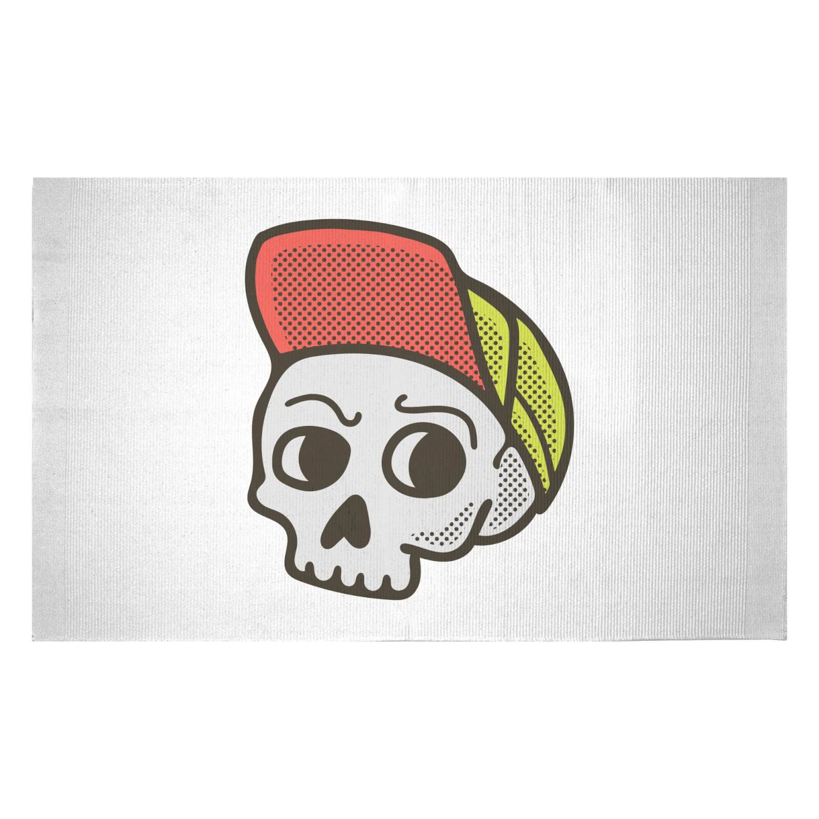Baseball Cap Skull Woven Rug - Small