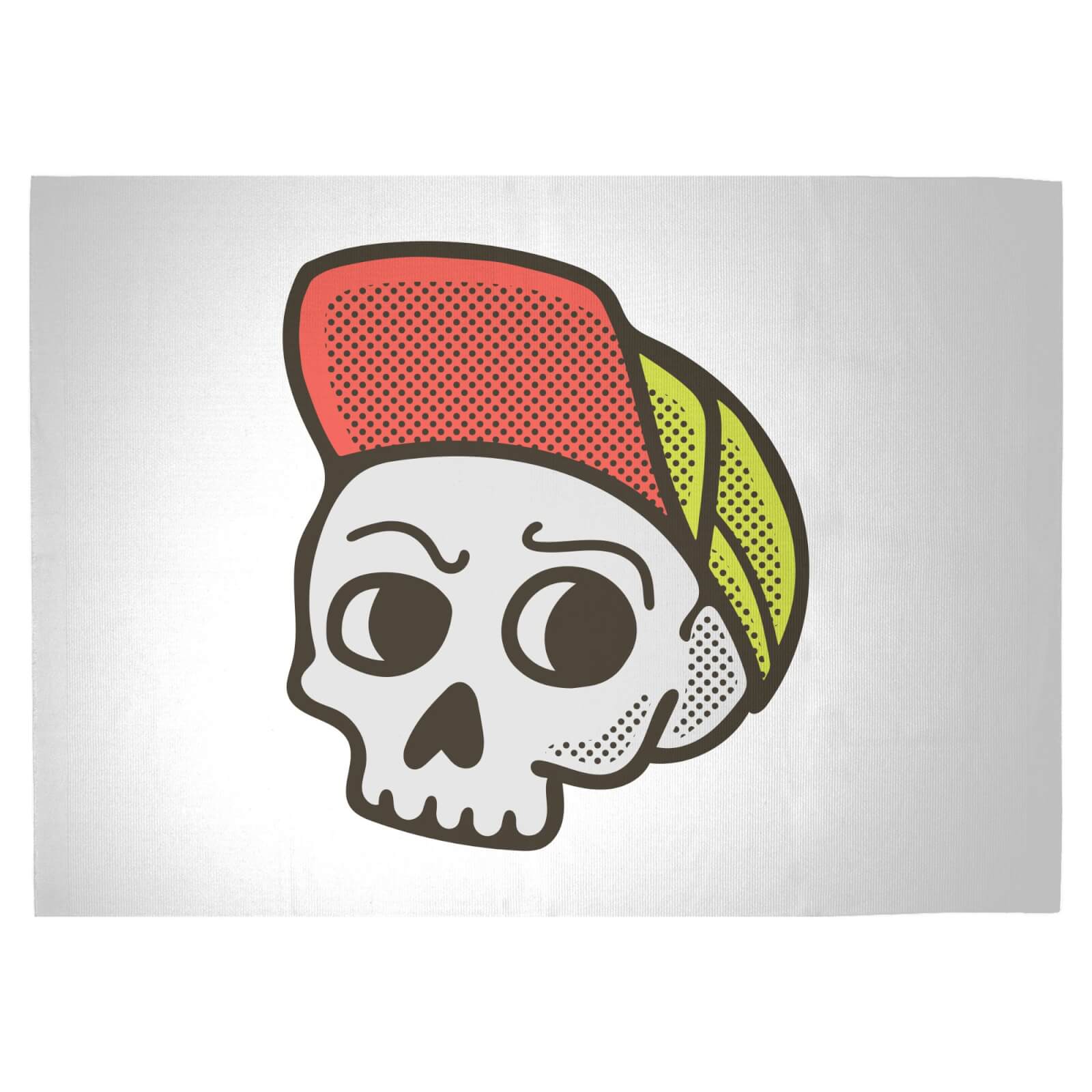 Baseball Cap Skull Woven Rug - Large