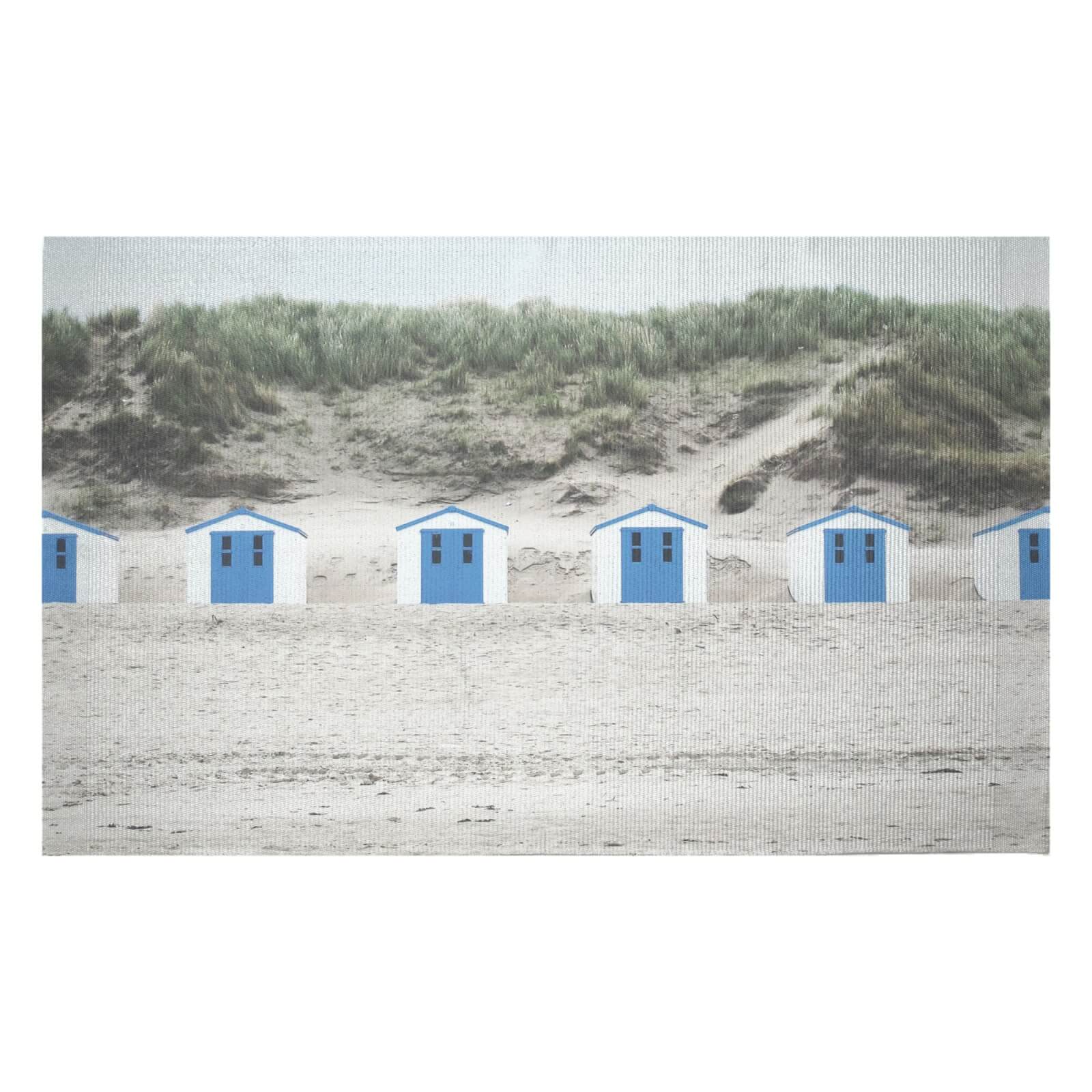 Beach Huts Woven Rug - Small
