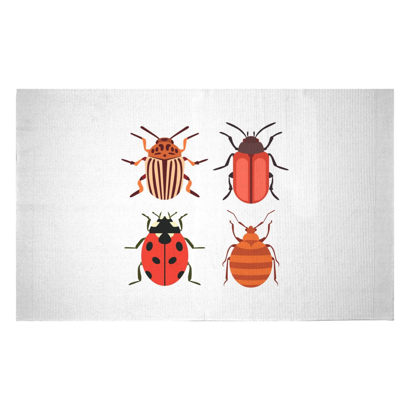 Red Bugs Woven Rug - Small