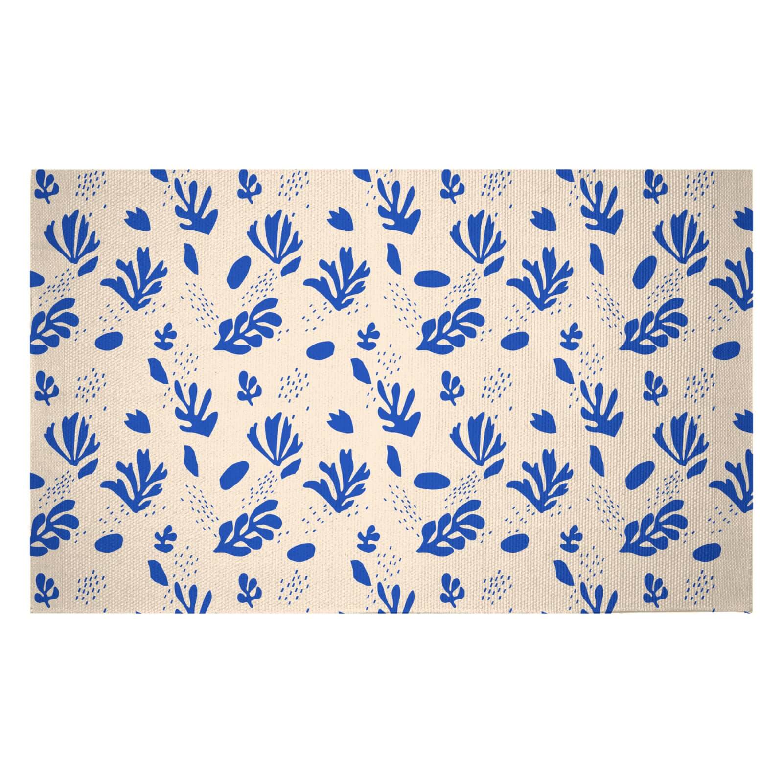 Nude Tone Leaves Woven Rug - Small