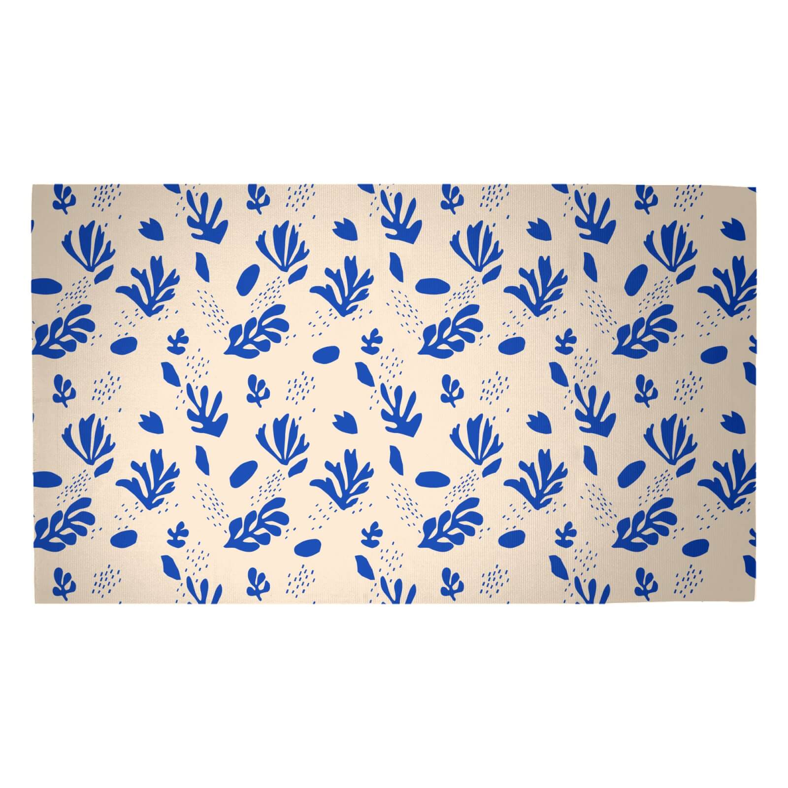 Nude Tone Leaves Woven Rug - Medium