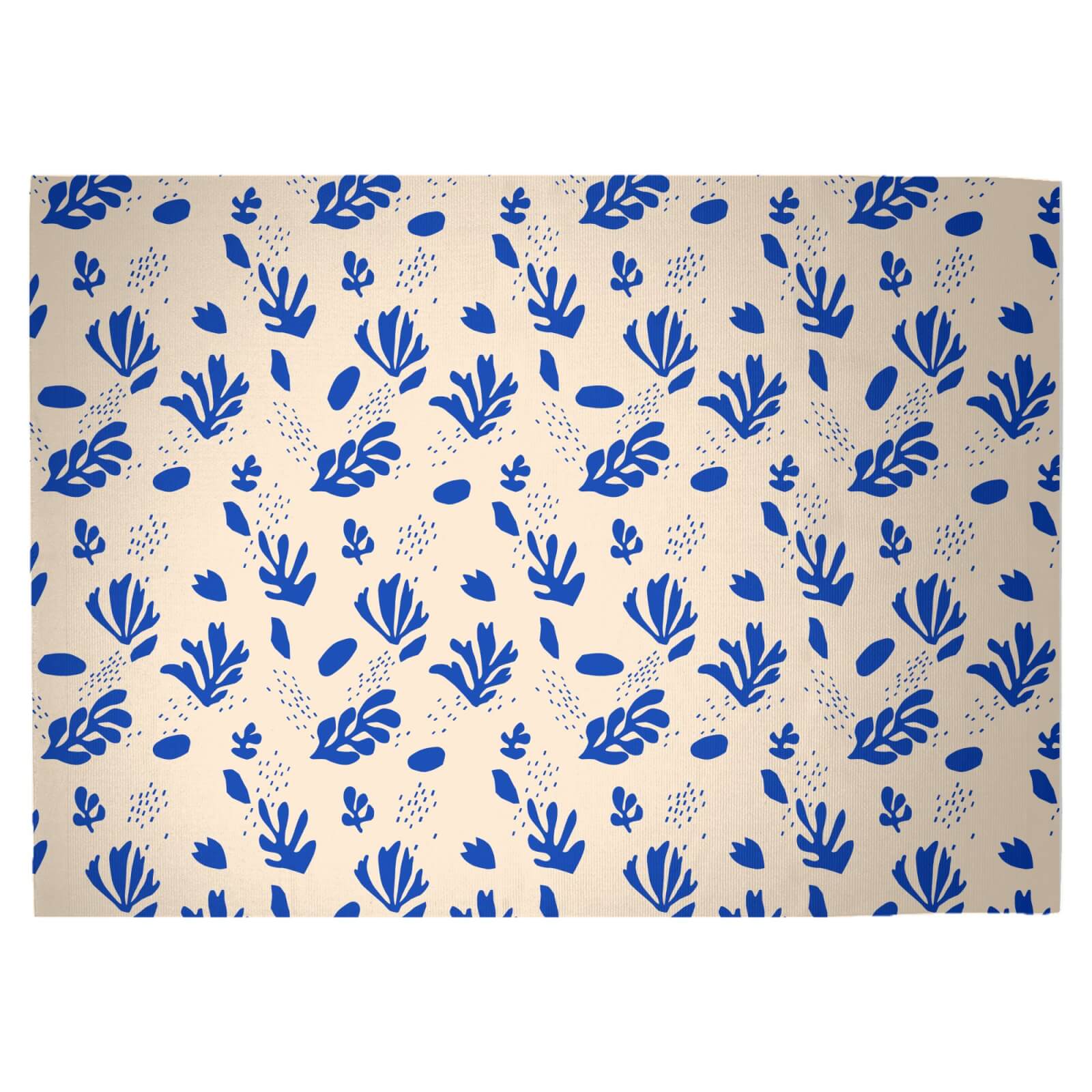 Nude Tone Leaves Woven Rug - Large