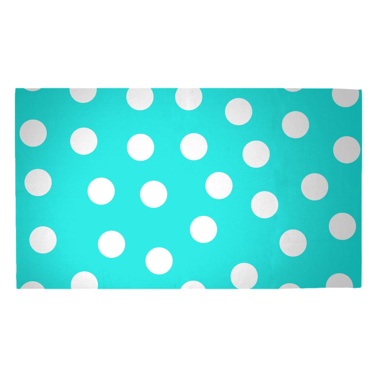 Turquoise Polka Dots Woven Rug - Medium