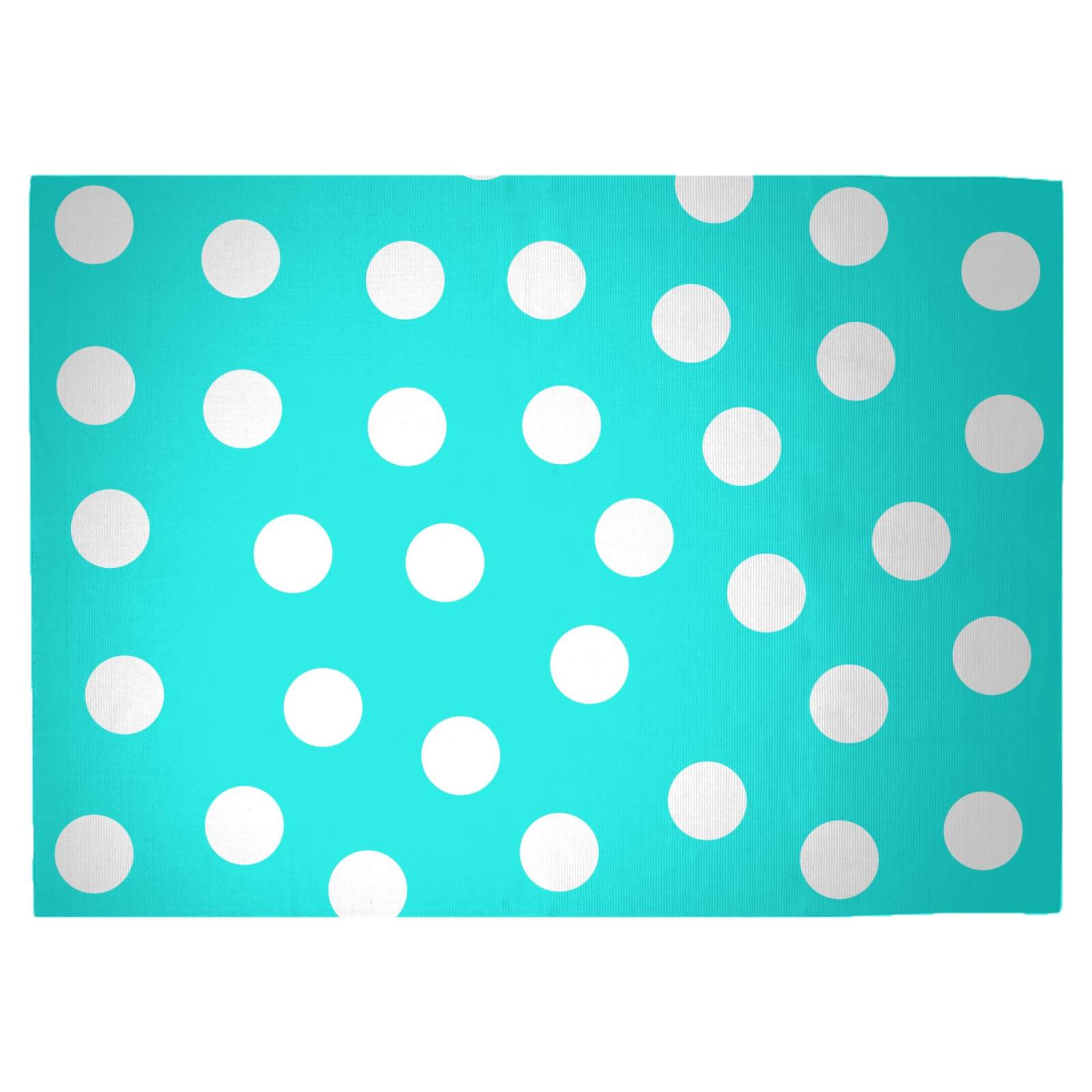 Turquoise Polka Dots Woven Rug - Large