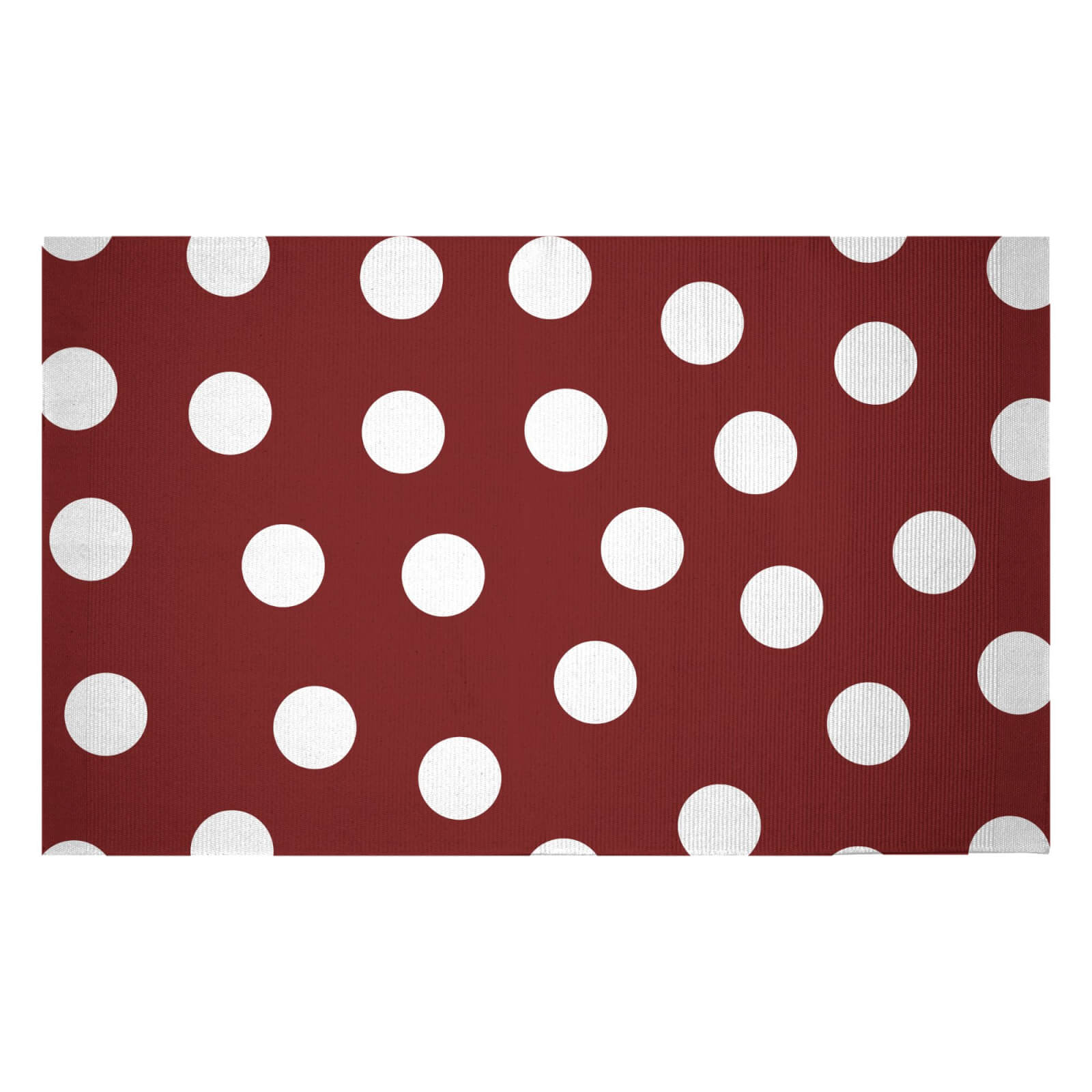 Burgundy Polka Dots Woven Rug - Small