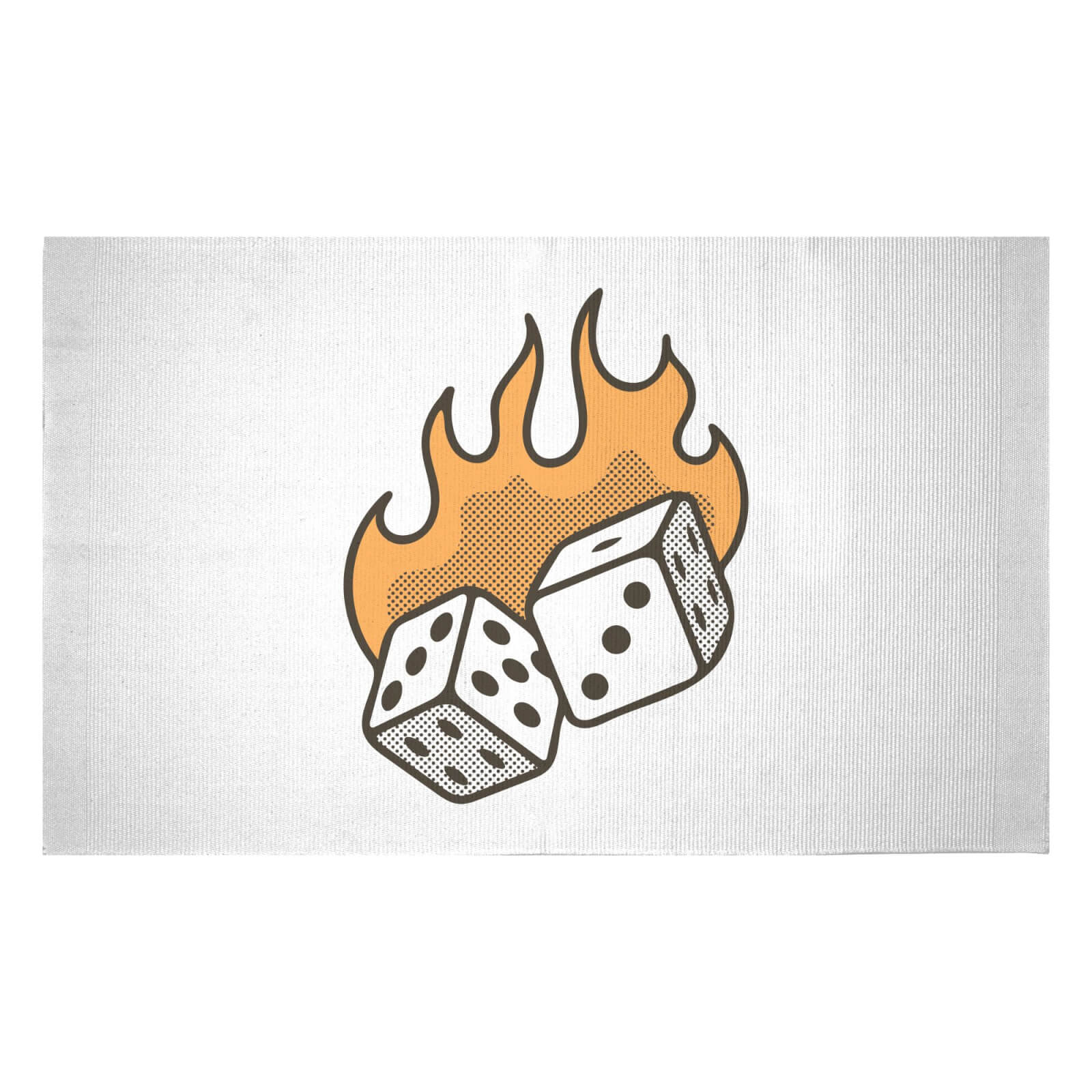 Flaming Dice Woven Rug - Small