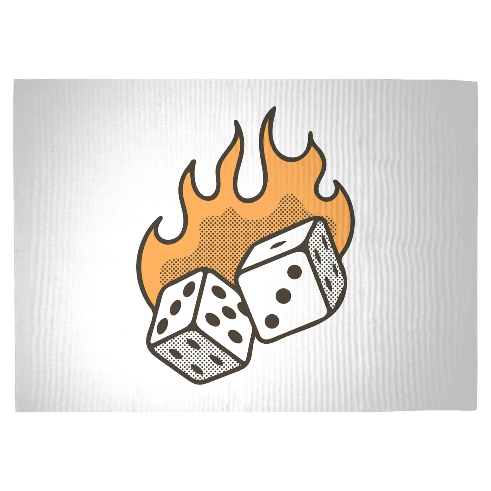 Flaming Dice Woven Rug - Large