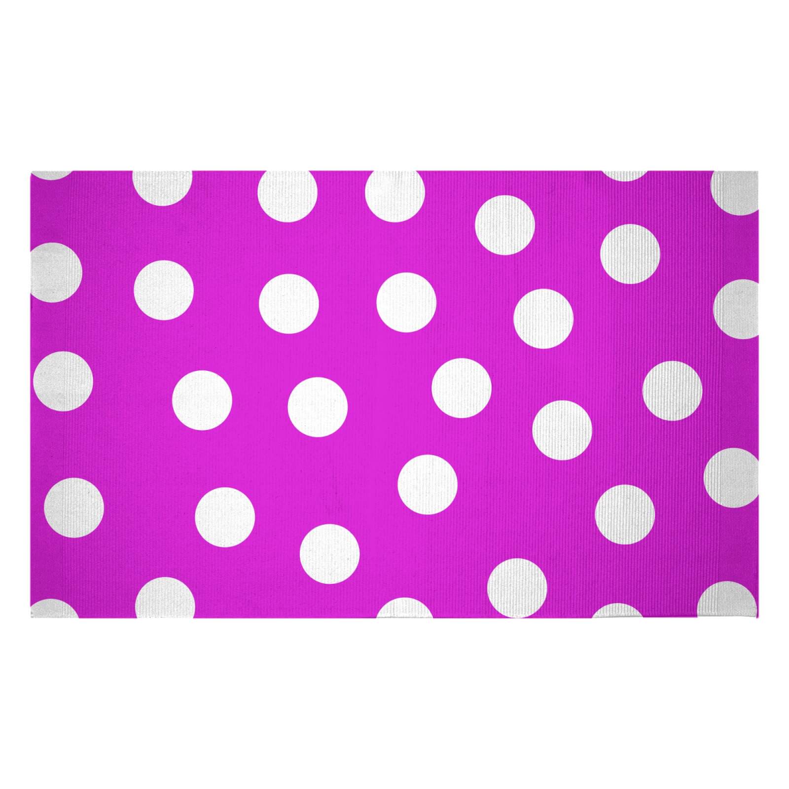 Cerise Polka Dots Woven Rug - Small