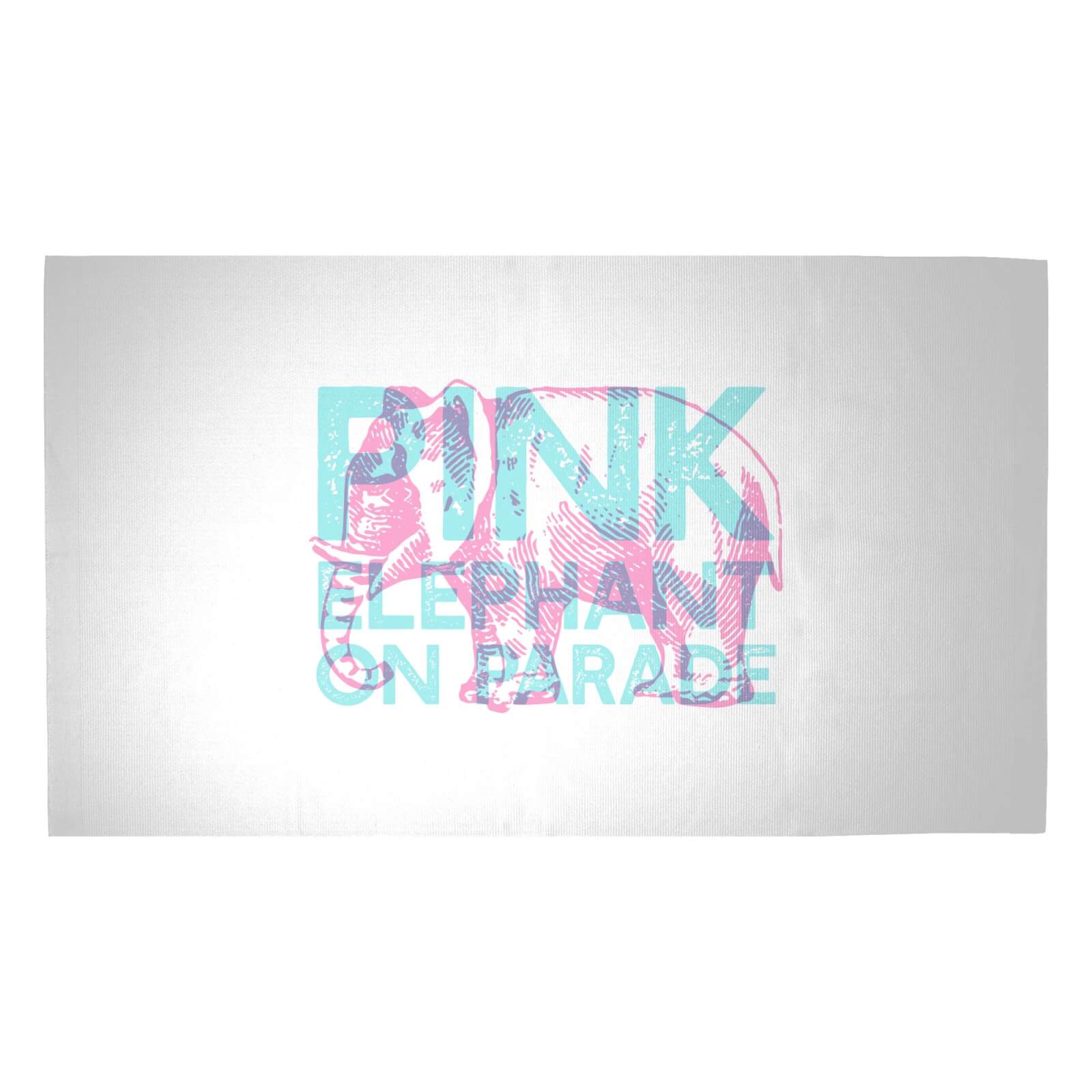 Pink Elephant Woven Rug - Medium