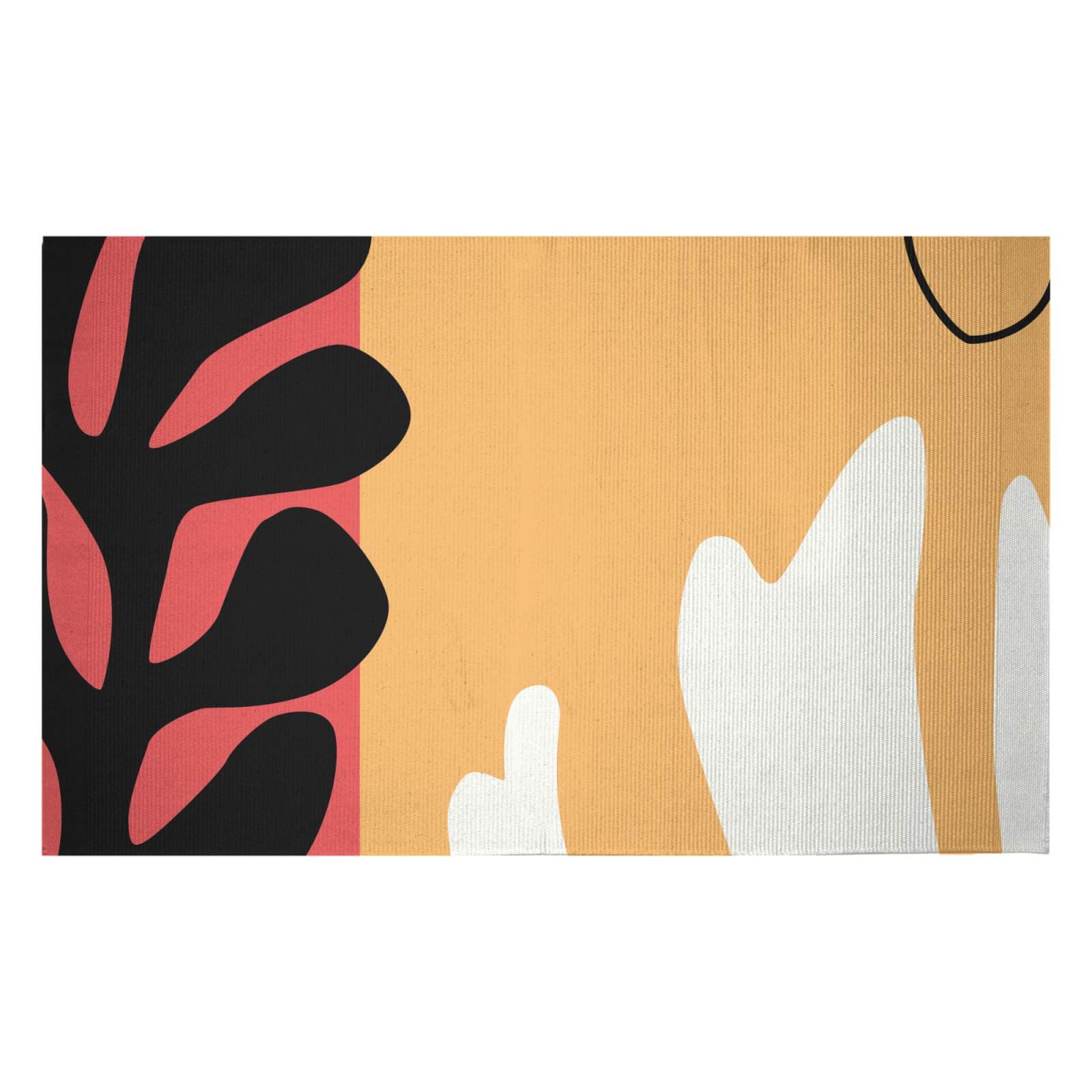 Abstract Warm Leaves Woven Rug - Small