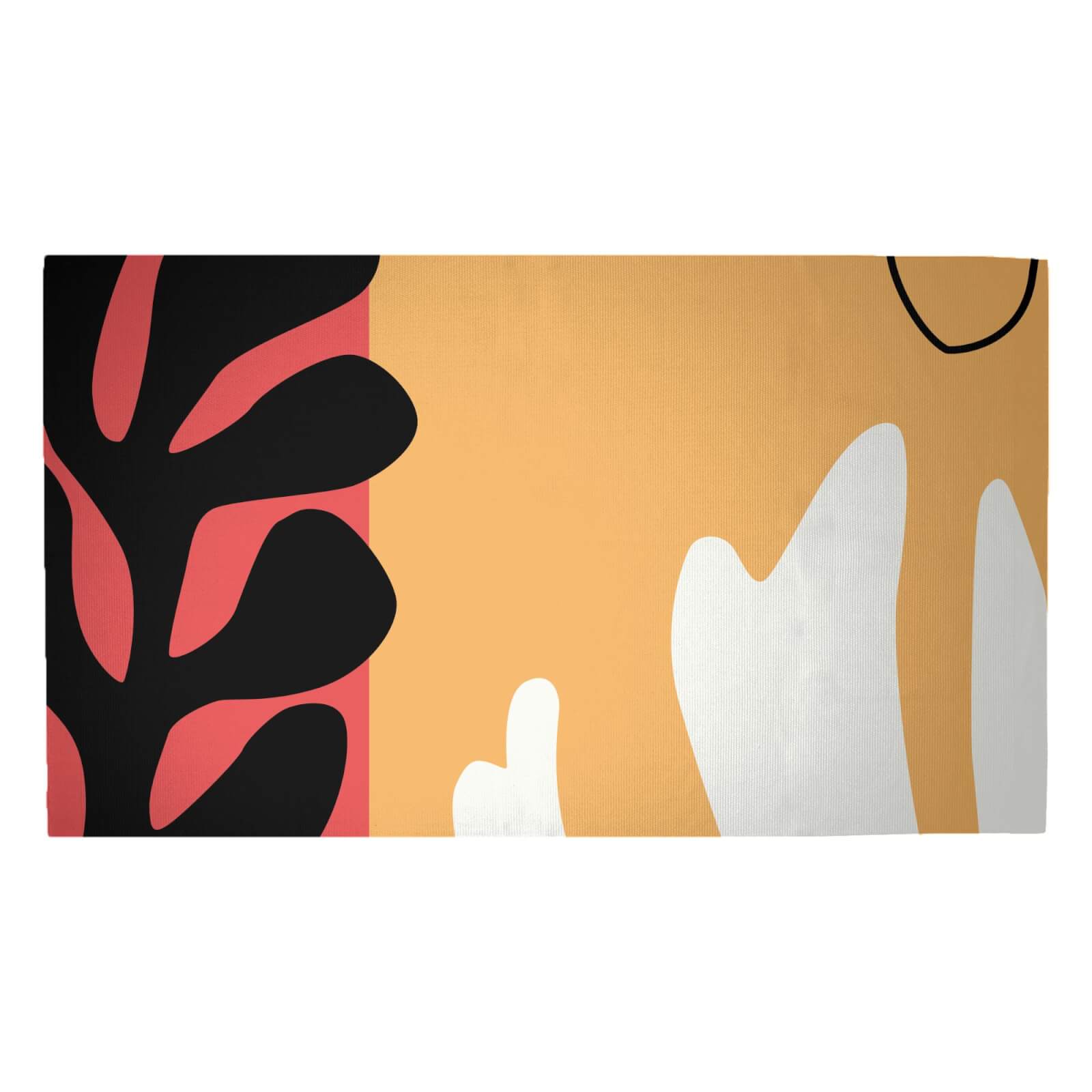 Abstract Warm Leaves Woven Rug - Medium