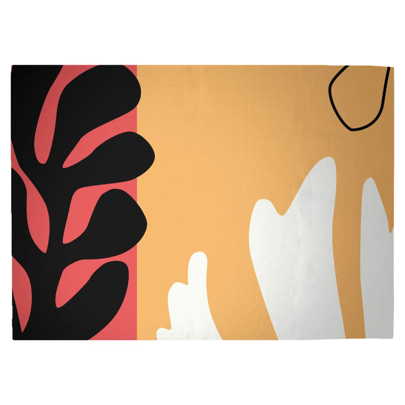 Abstract Warm Leaves Woven Rug - Large