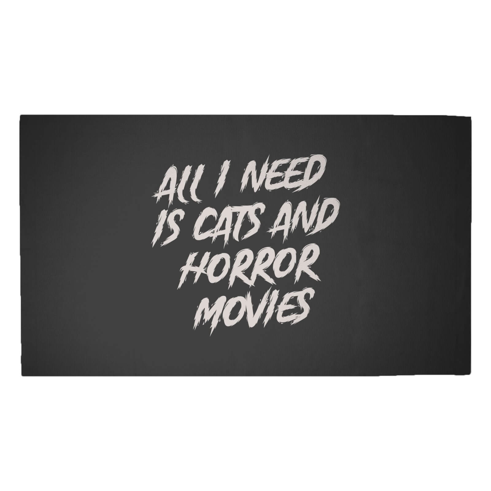 All I Need Is Cats And Horror Movies Woven Rug - Medium