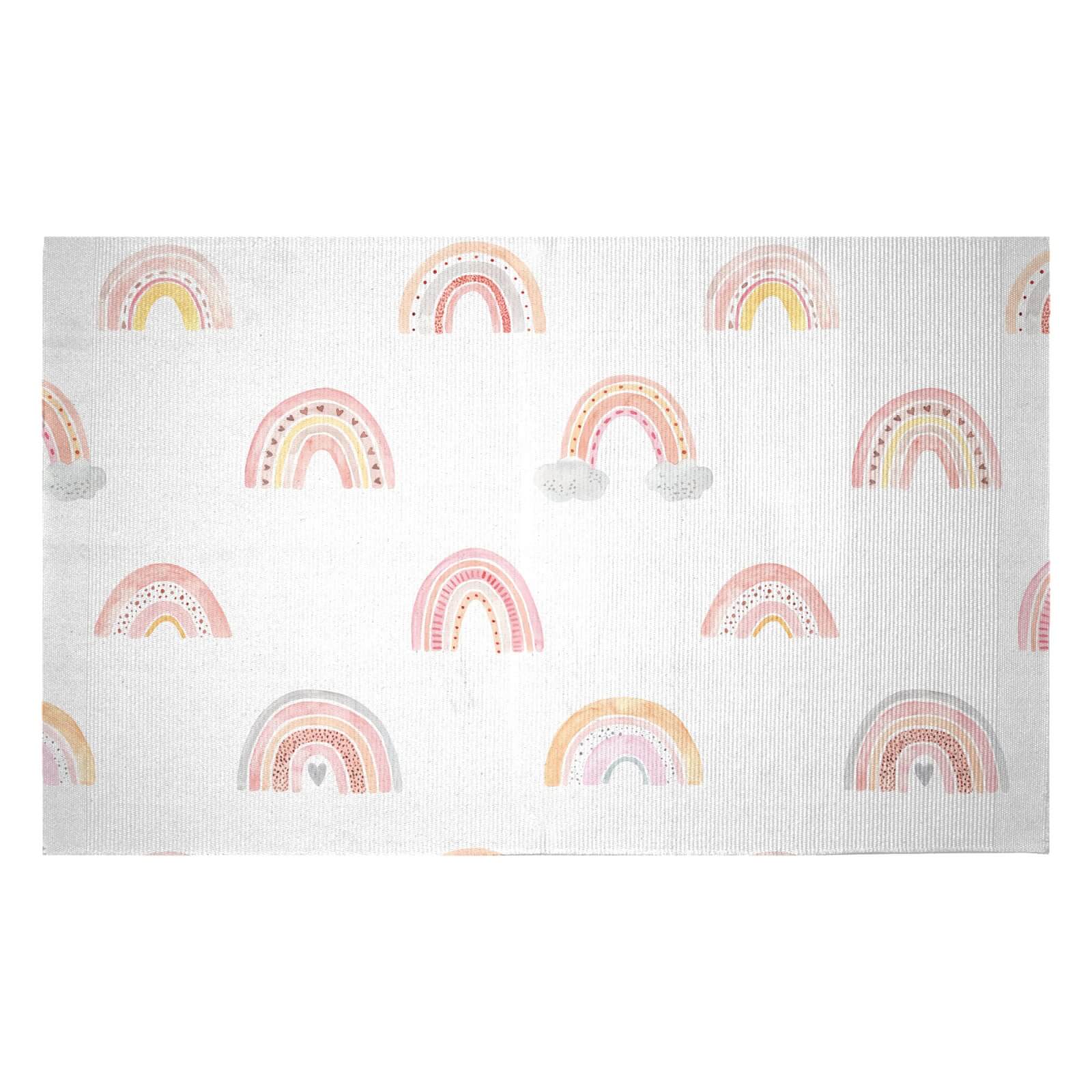 Rainbow Pattern Woven Rug - Small