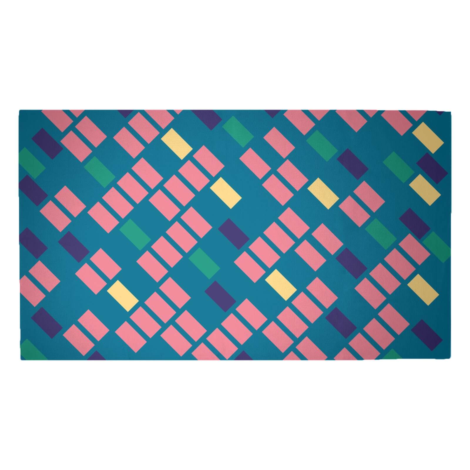 Rainbow Scattered Lines Woven Rug - Medium