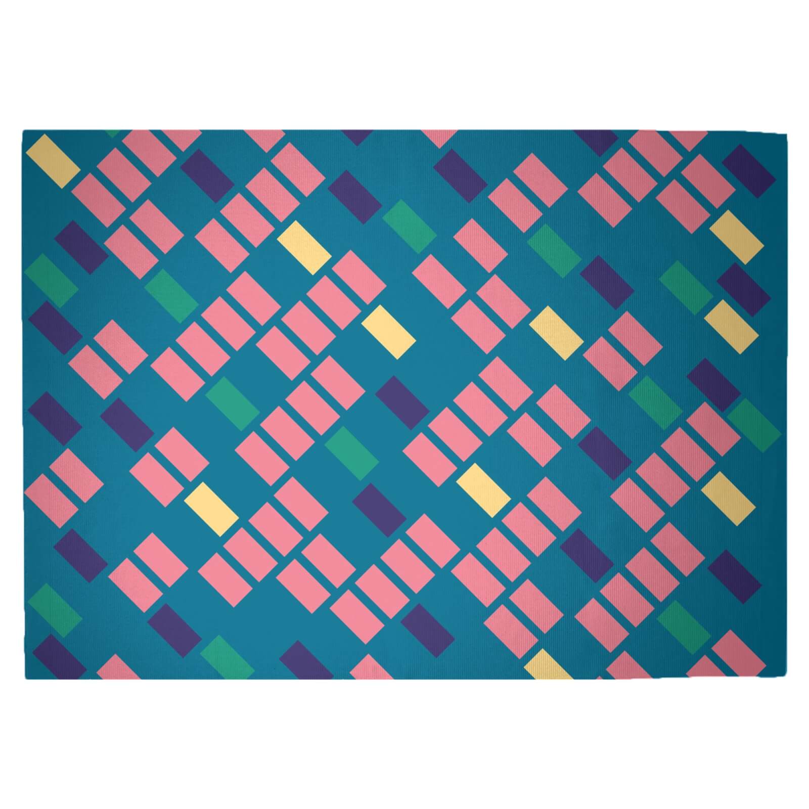 Rainbow Scattered Lines Woven Rug - Large