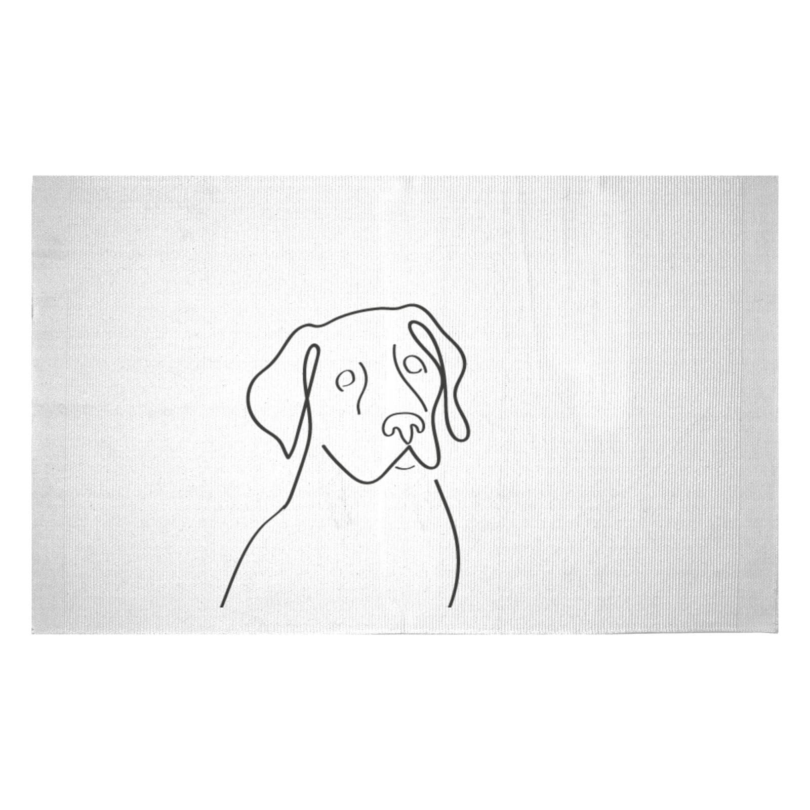 Line Drawing Dog Woven Rug - Small