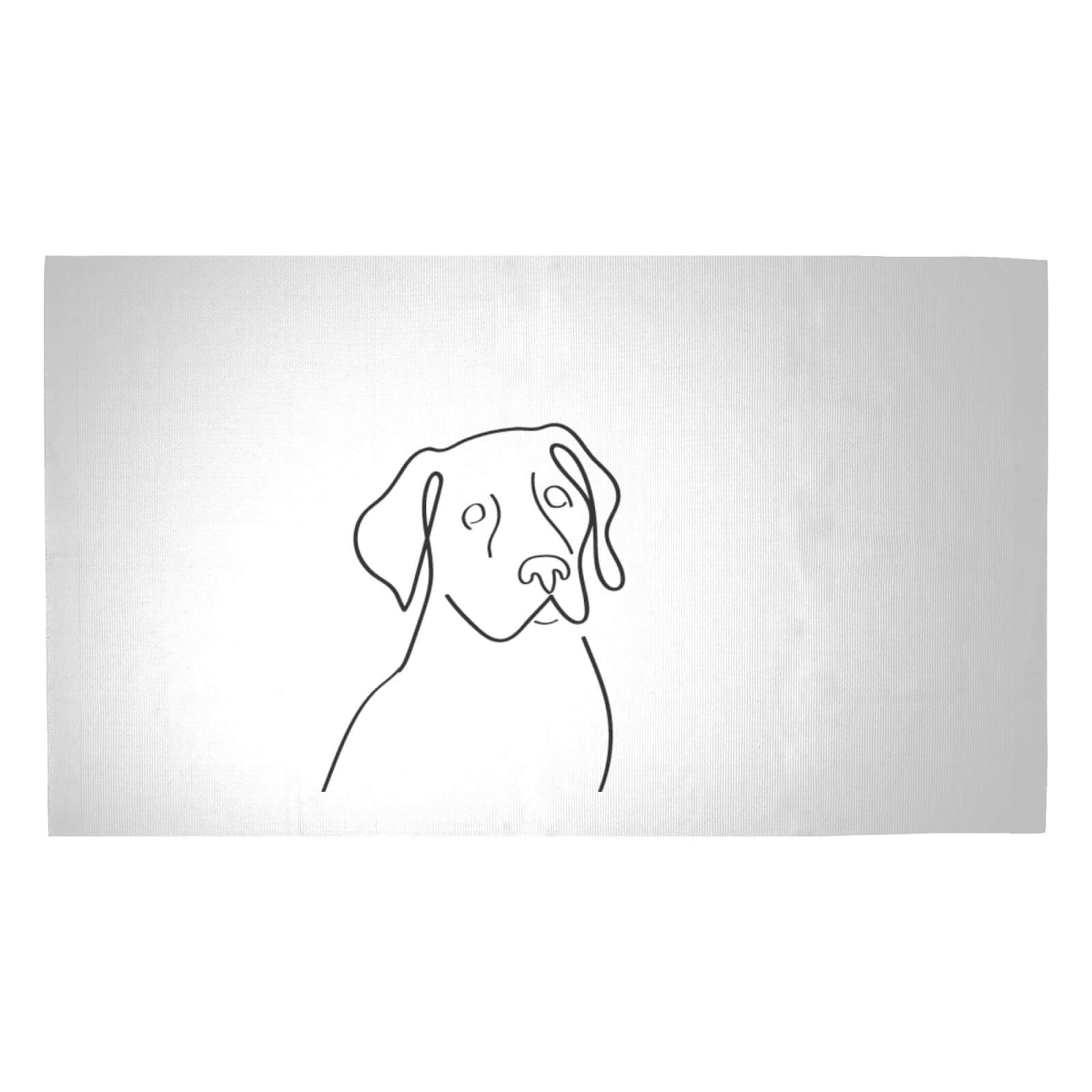 Line Drawing Dog Woven Rug - Medium