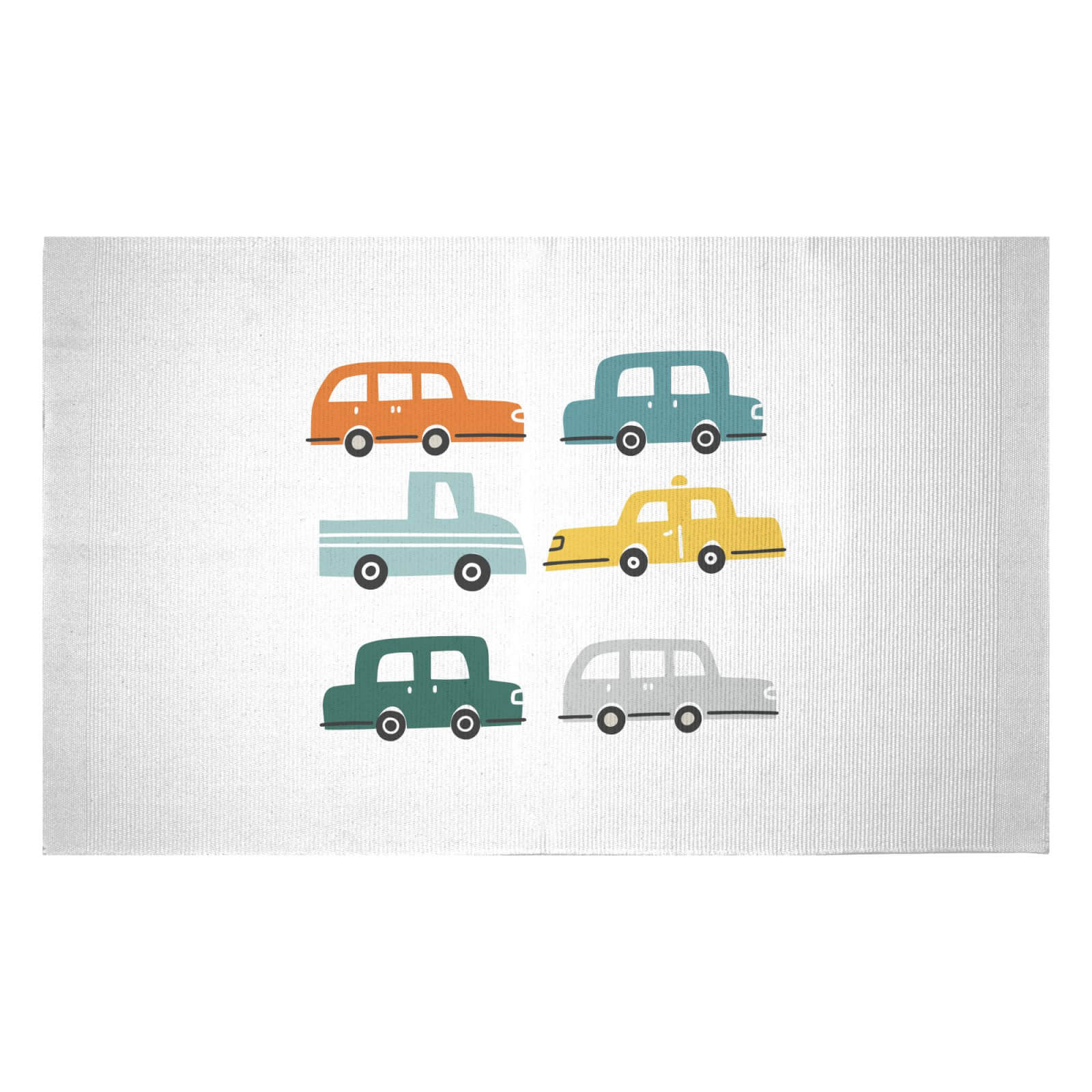 Colourful Cars Woven Rug - Small