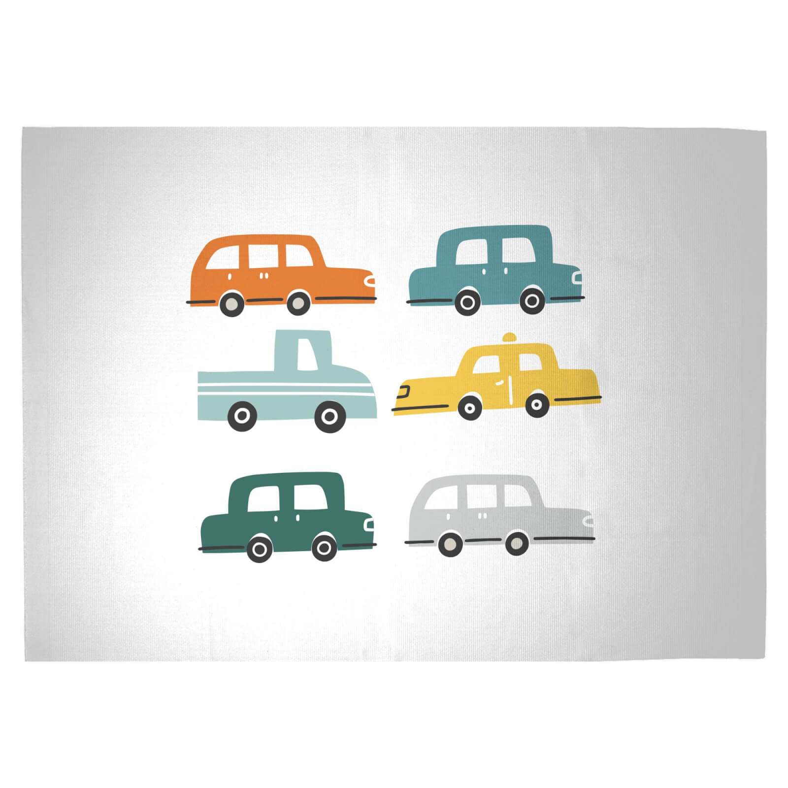 Colourful Cars Woven Rug - Large