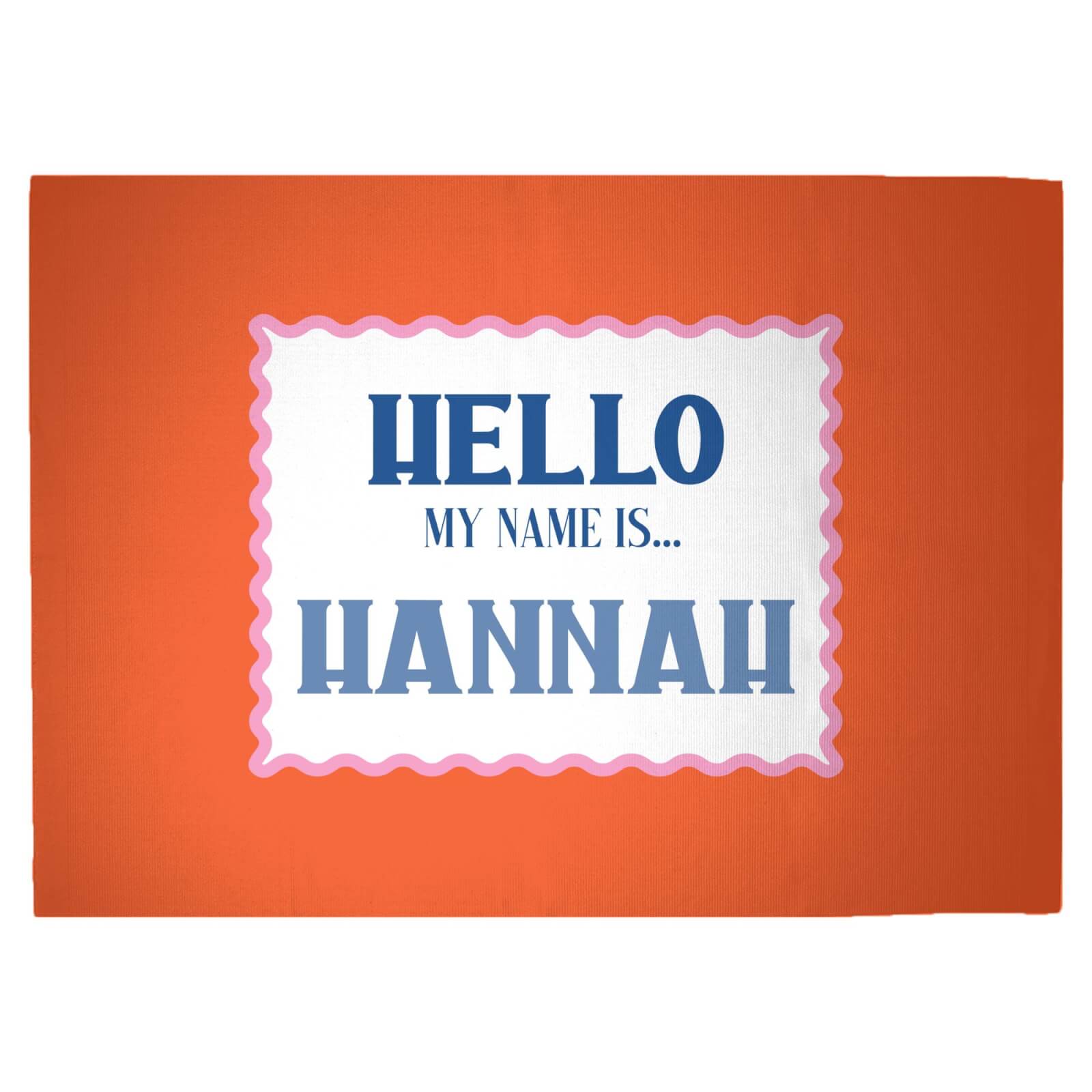 Hello, My Name Is Hannah Woven Rug - Large
