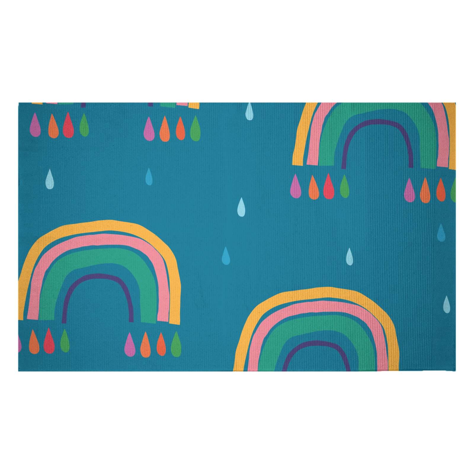 Rainbows & Rain Woven Rug - Small