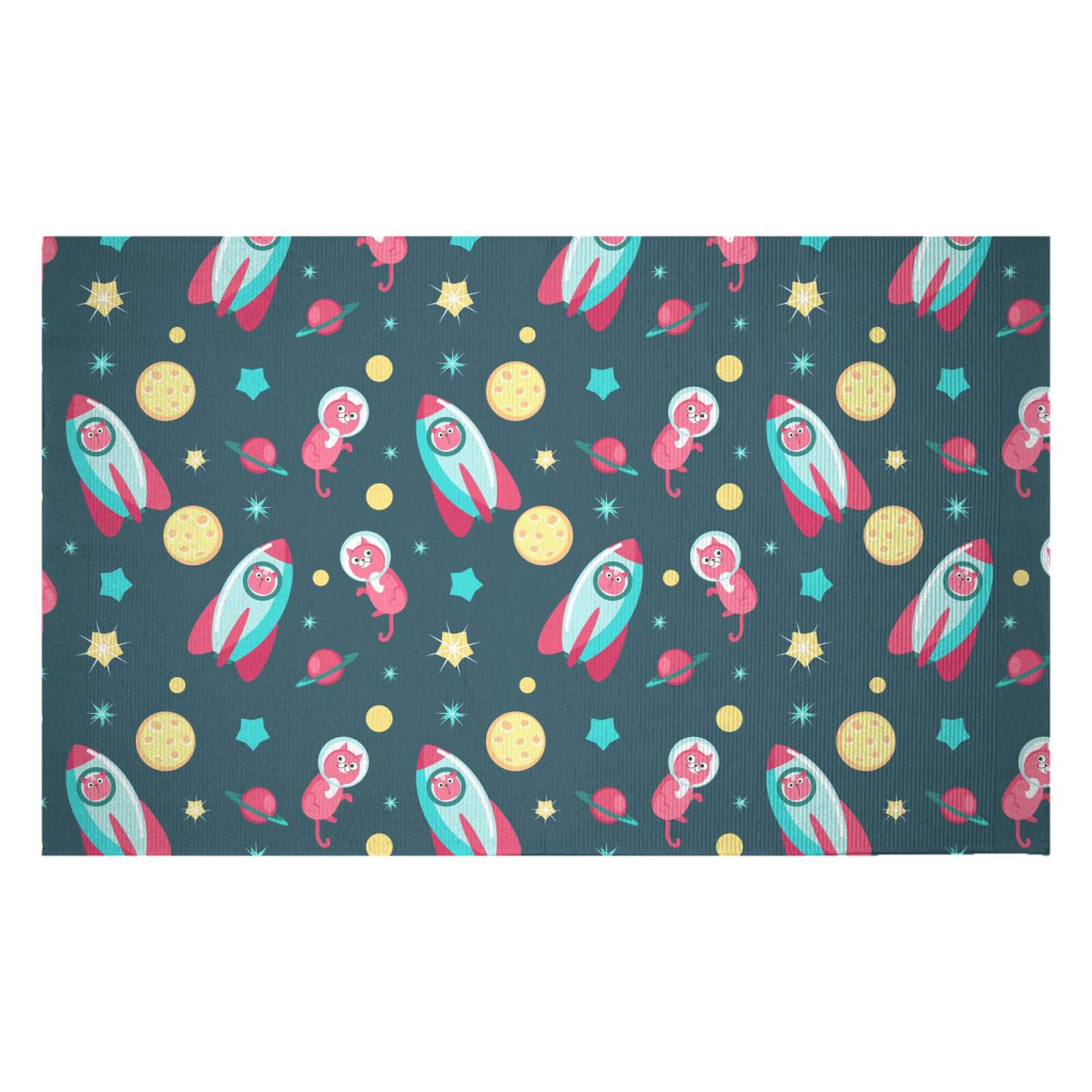 Cats In Space Woven Rug - Small