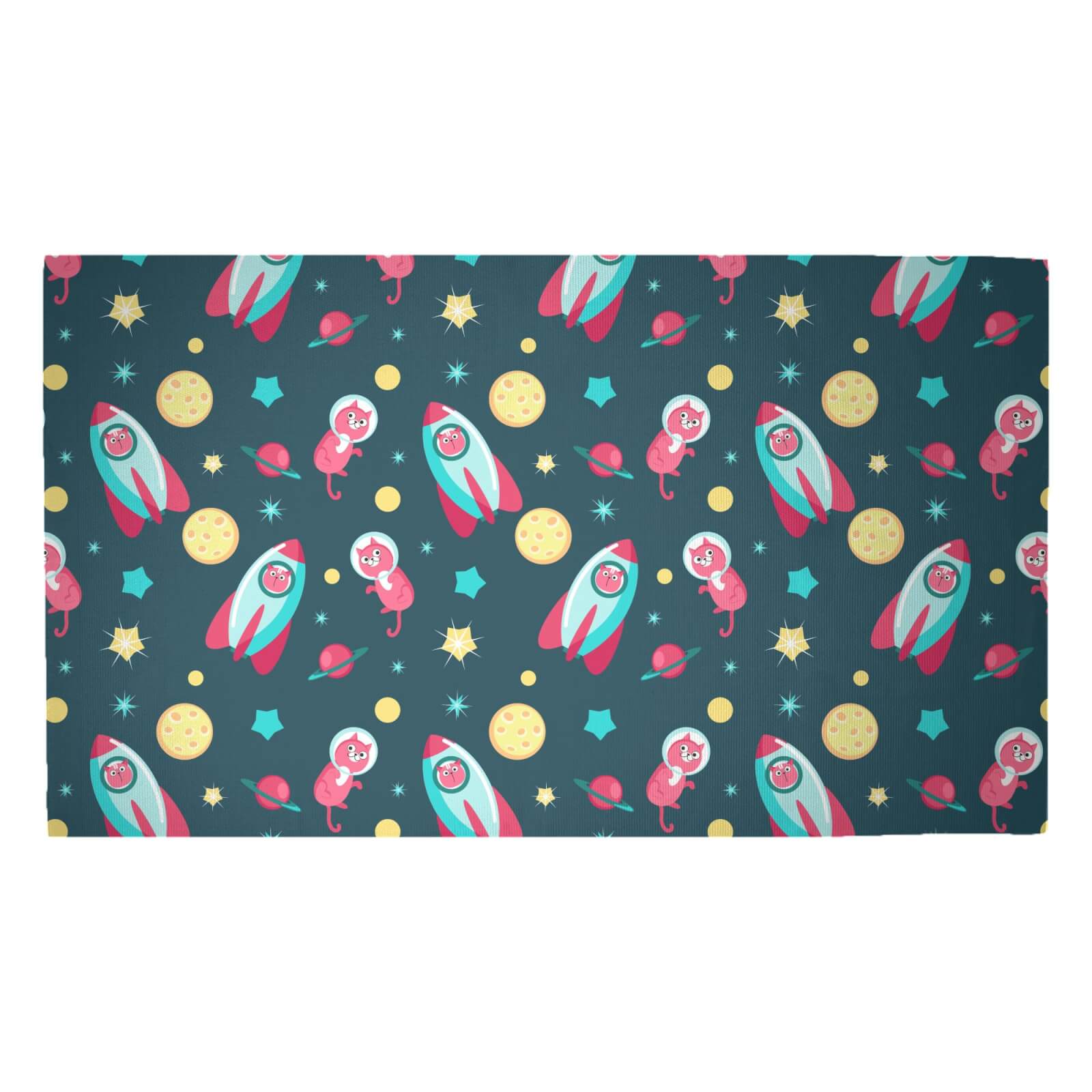 Cats In Space Woven Rug - Medium