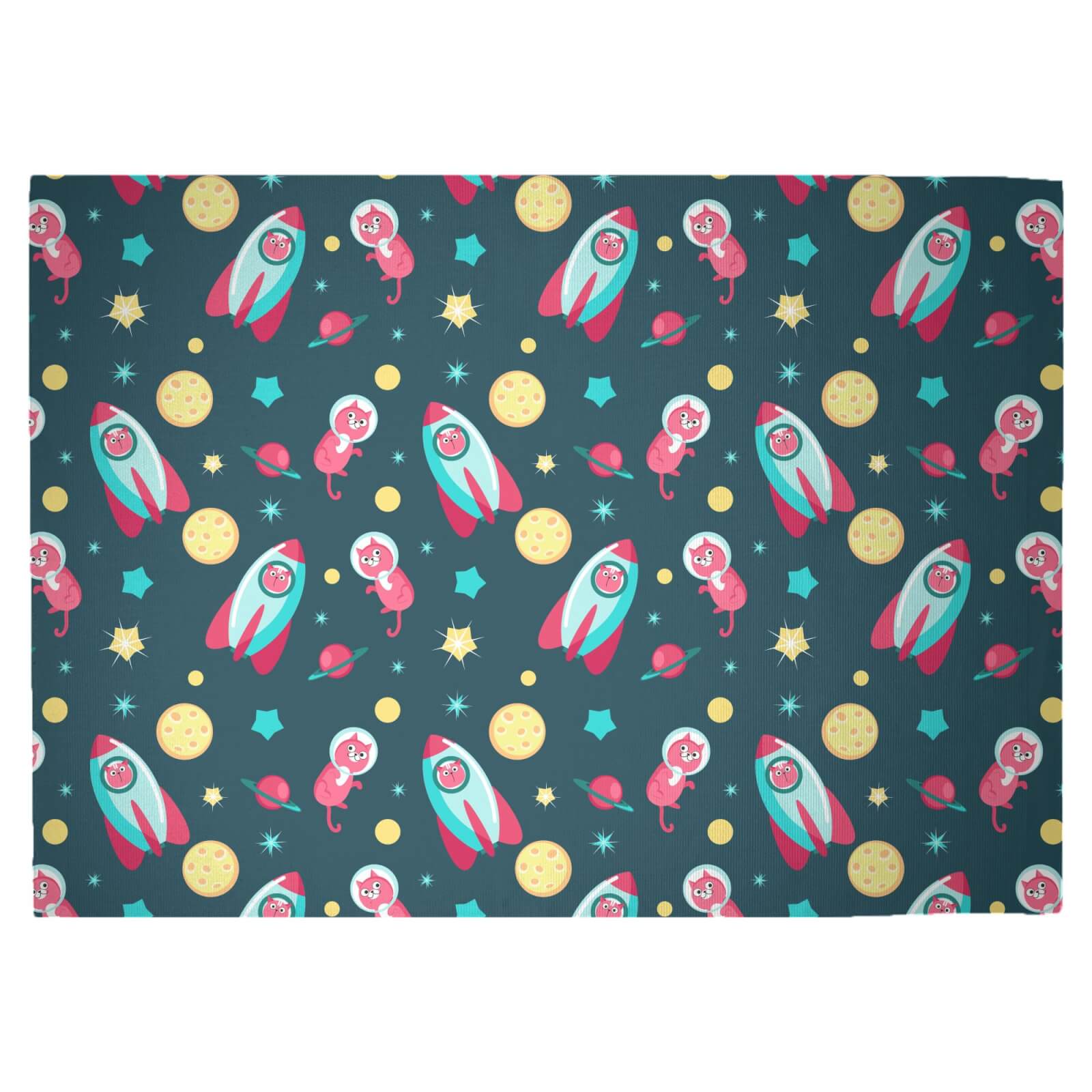 Cats In Space Woven Rug - Large