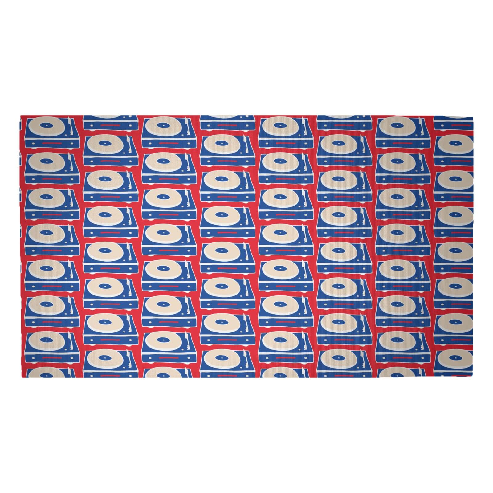 Record Player Woven Rug - Medium
