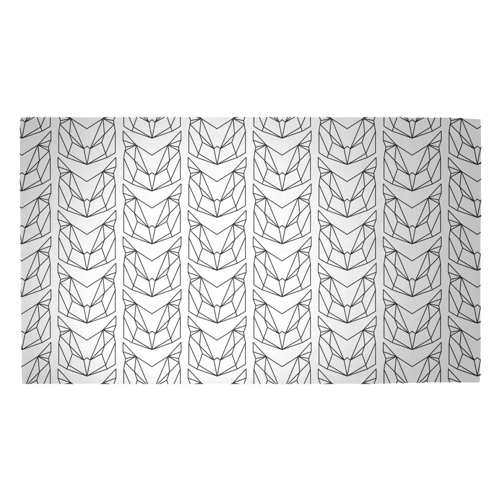 Black Geometric Owls Woven Rug - Medium