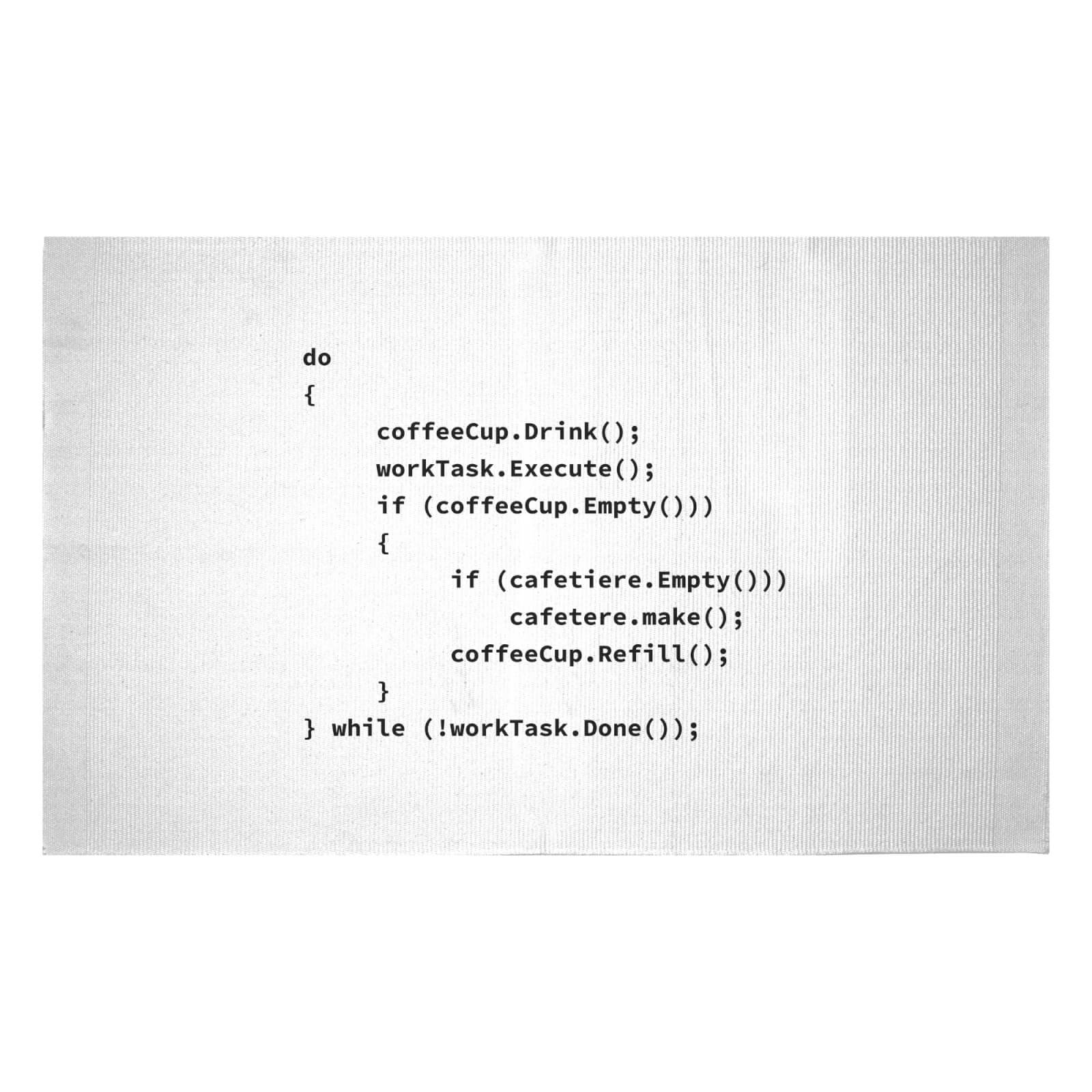 Coffee Code Woven Rug - Small