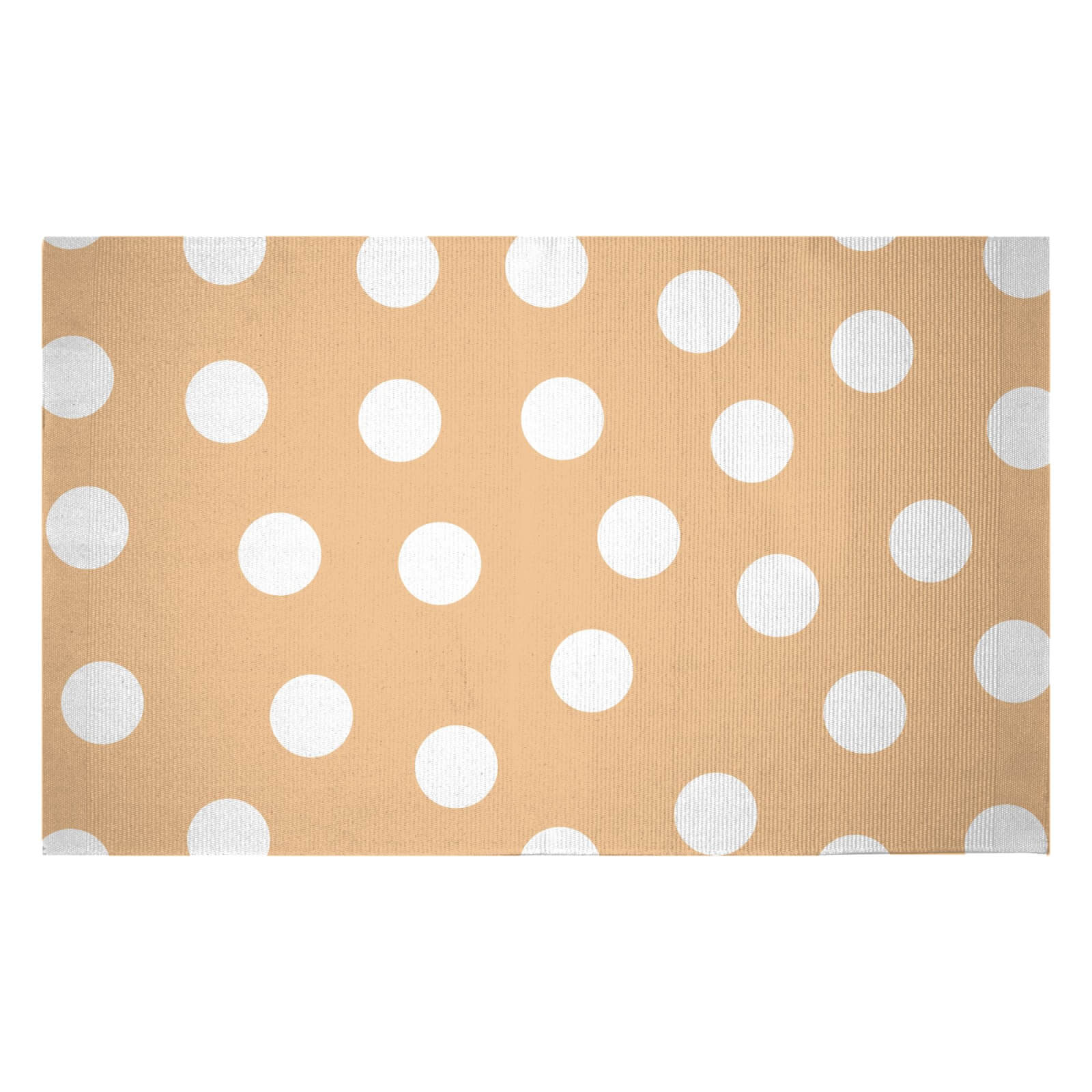 Beige Polka Dots Woven Rug - Small