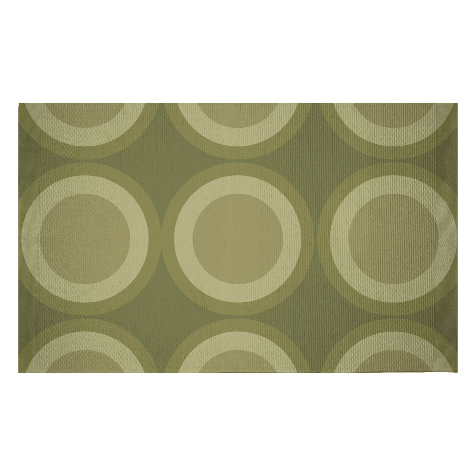 Green Circles Woven Rug - Small
