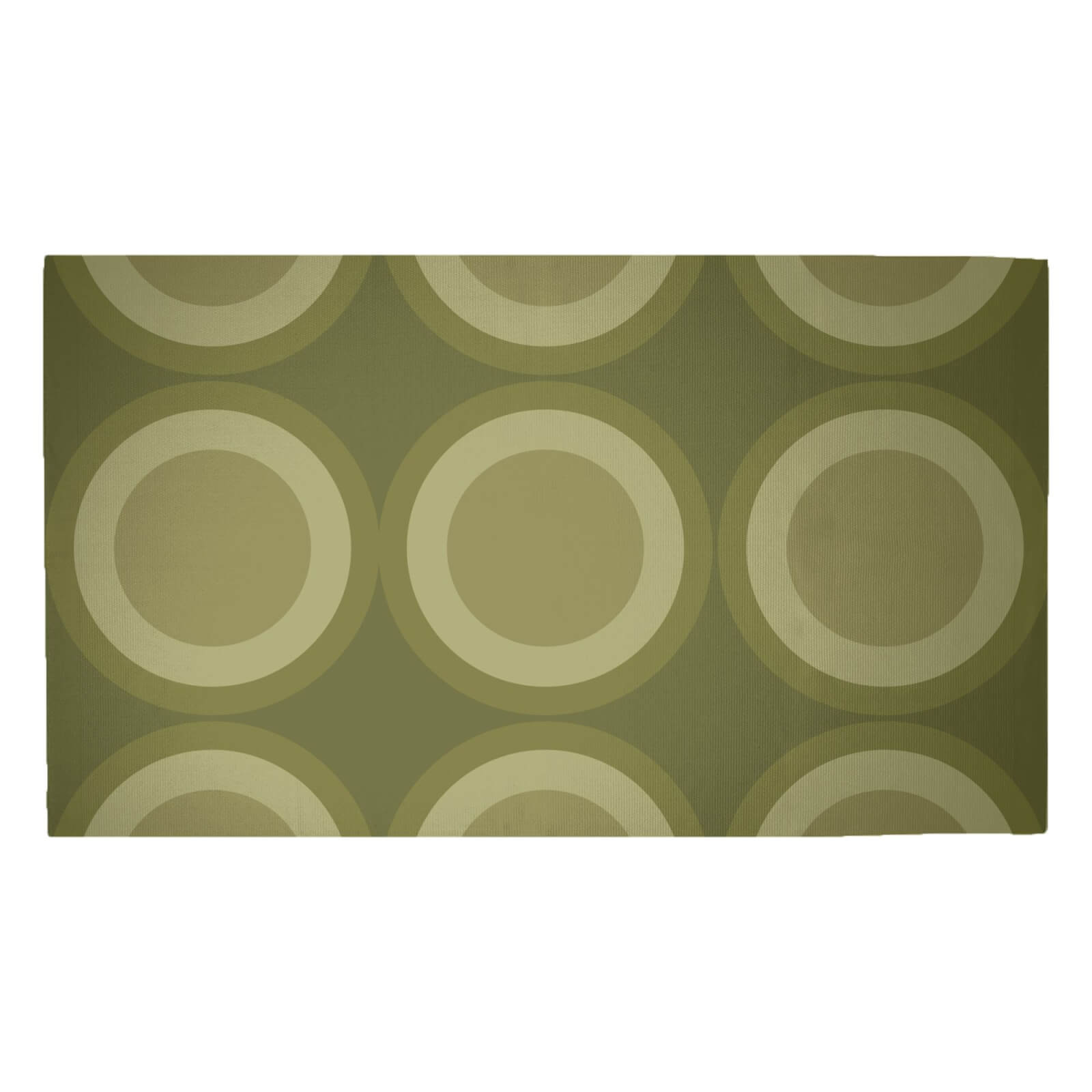 Green Circles Woven Rug - Medium