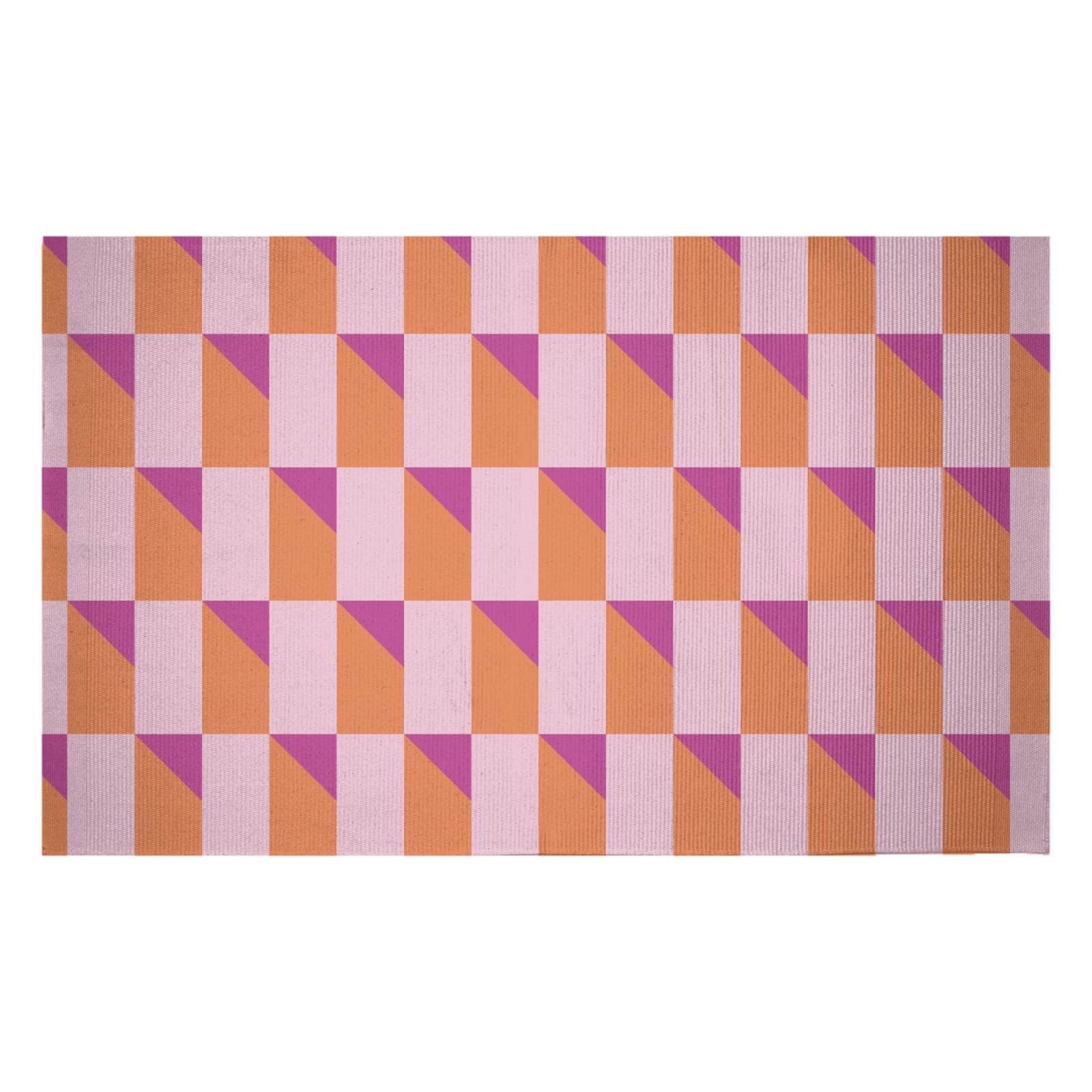 Colourful 3D Shape Woven Rug - Small