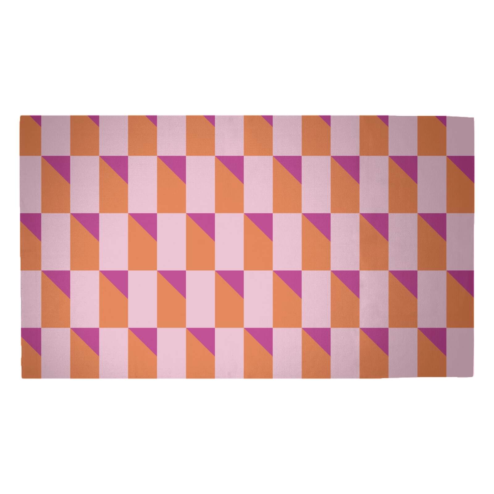 Colourful 3D Shape Woven Rug - Medium