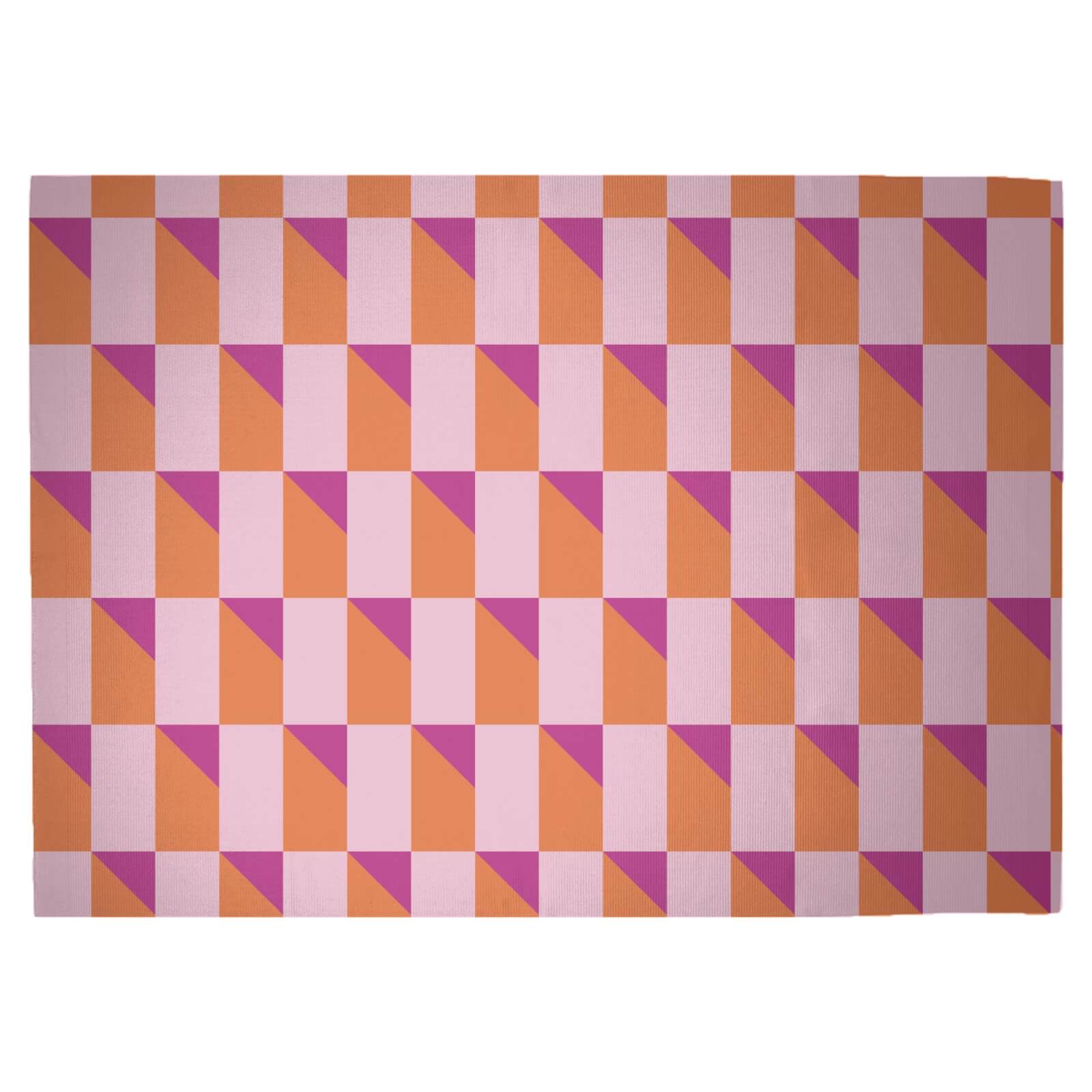 Colourful 3D Shape Woven Rug - Large