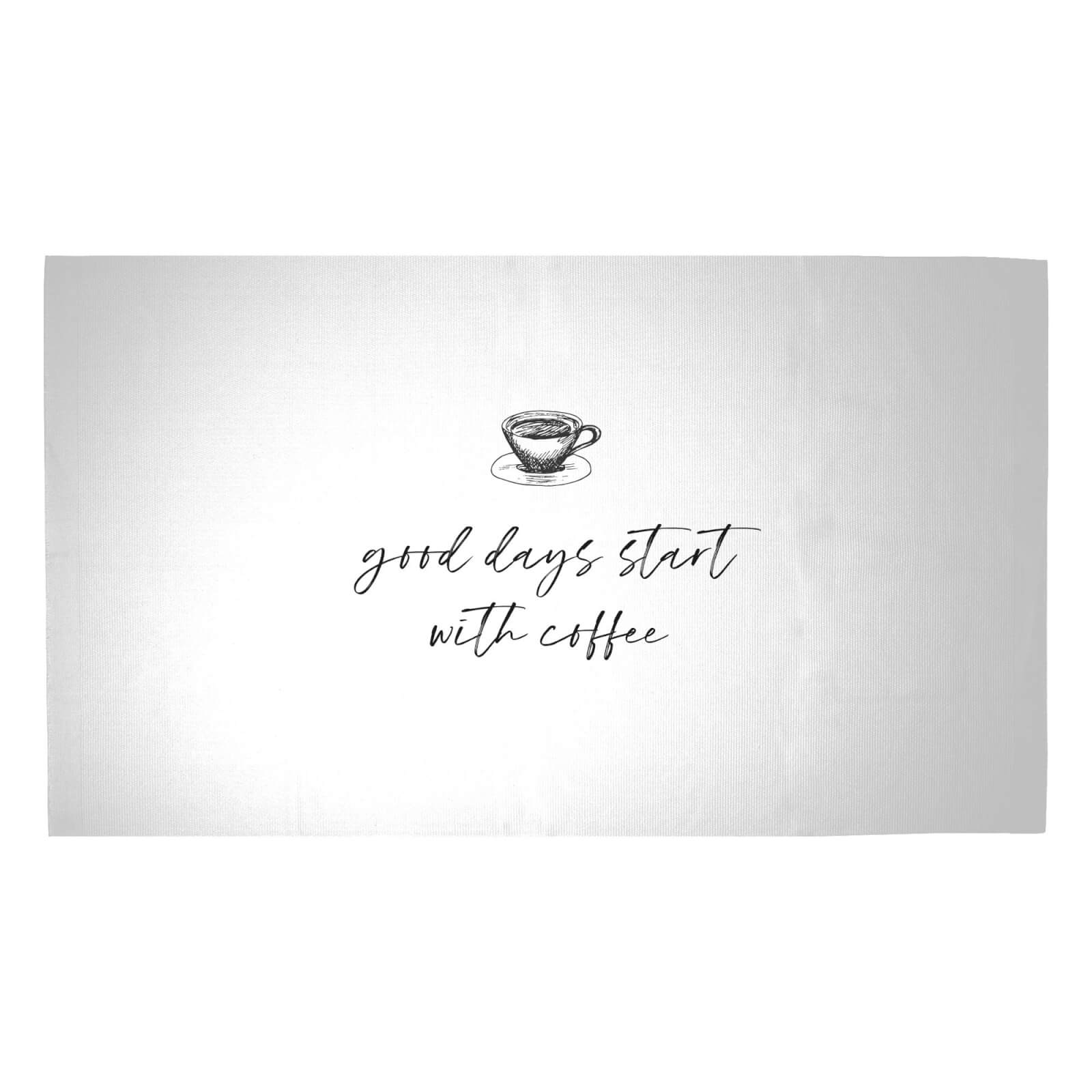 Good Days Start With Coffee Woven Rug - Medium