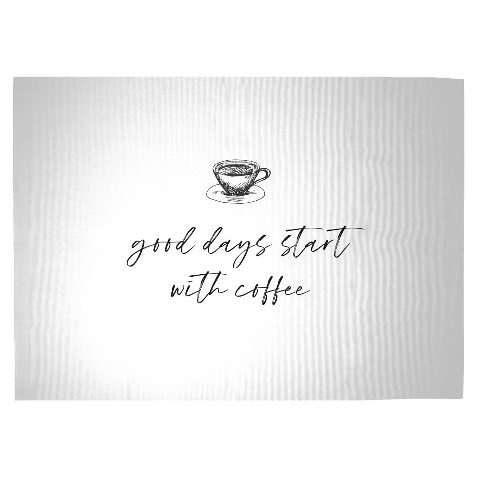Good Days Start With Coffee Woven Rug - Large
