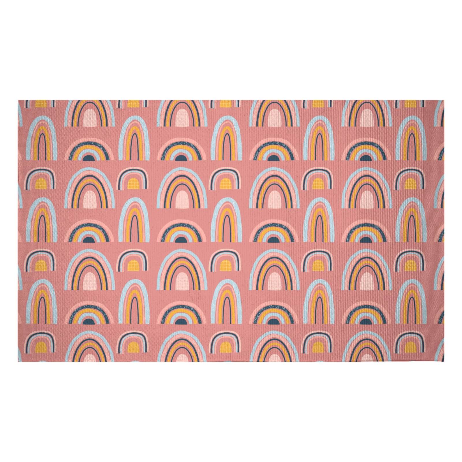 Rainbow Pink Woven Rug - Small