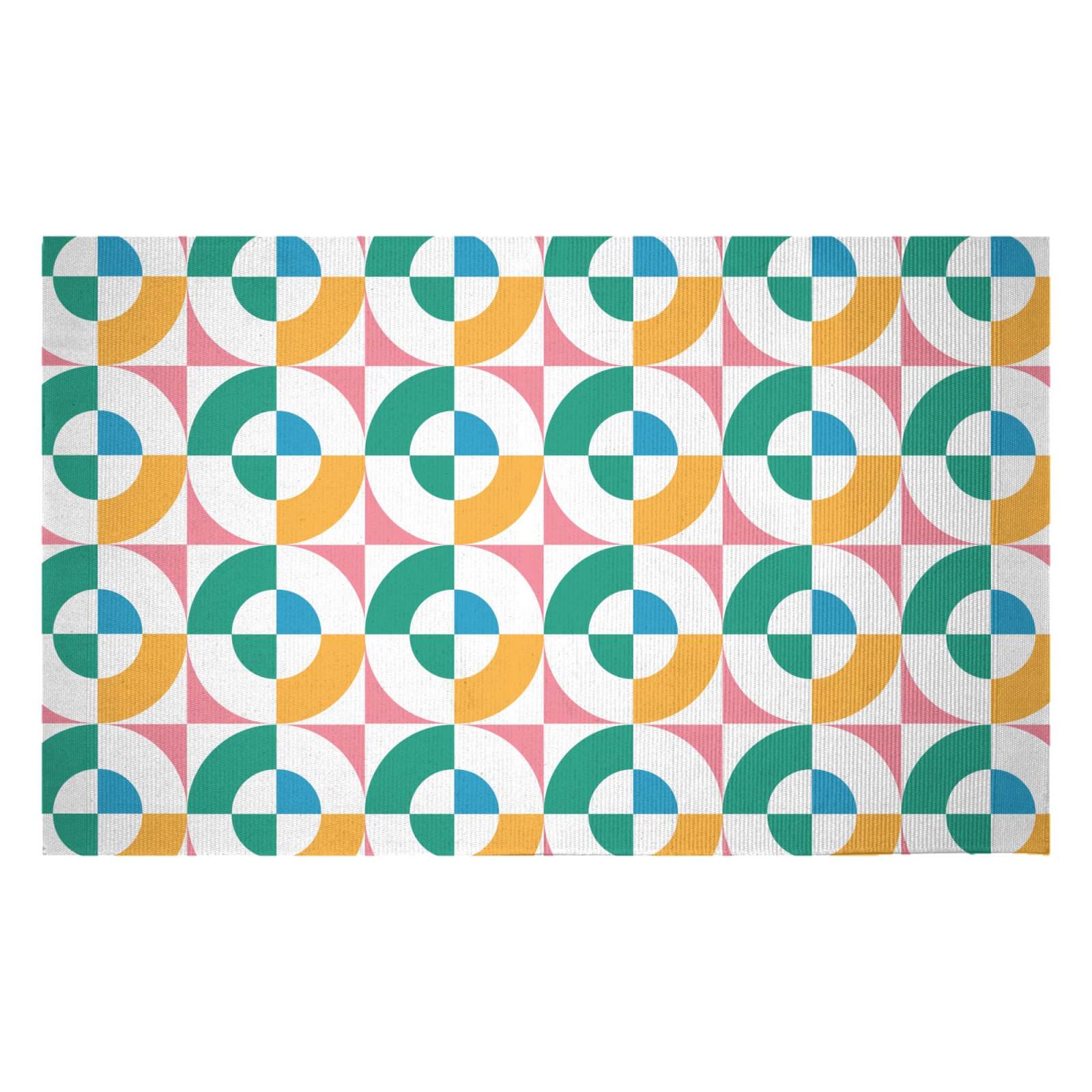 Colourful Circles Woven Rug - Small