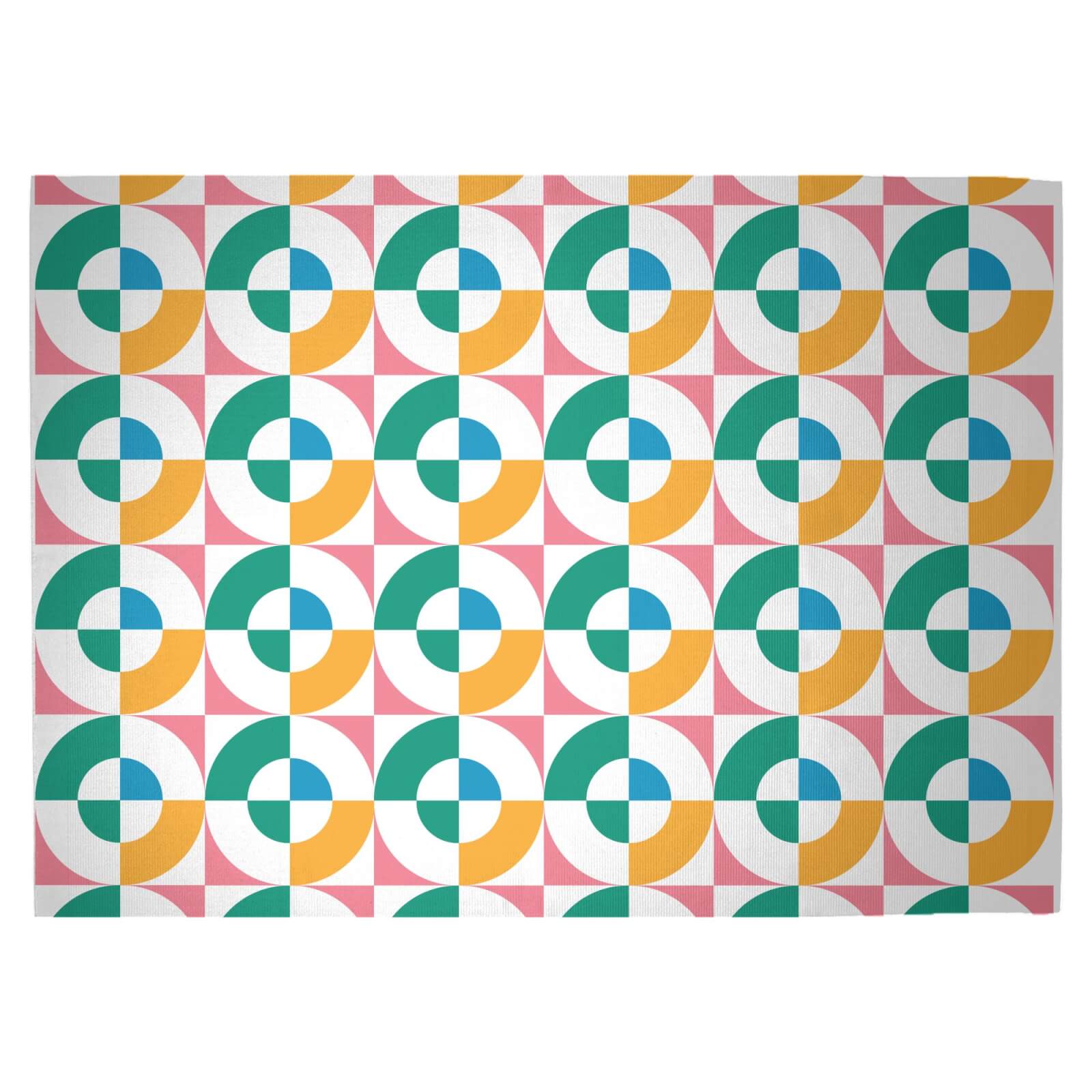 Colourful Circles Woven Rug - Large