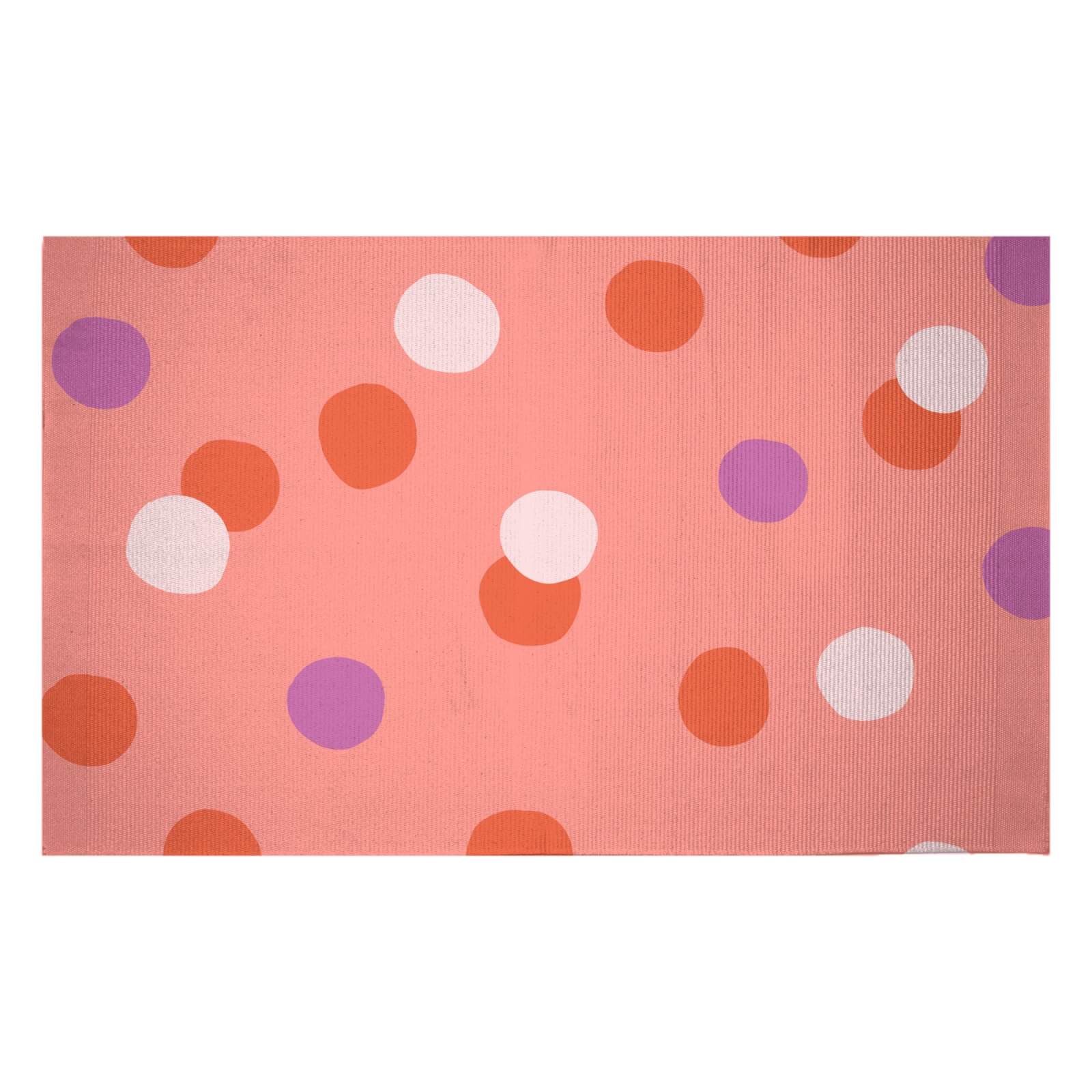 Mixed Colours Dots Woven Rug - Small